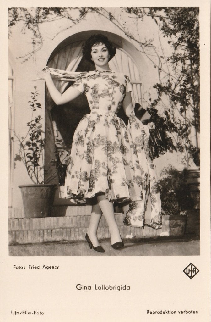 Oude Kaart Gina Lollobrigida, Verzenden, 1940 tot 1960, Ongelopen, Sterren en Beroemdheden