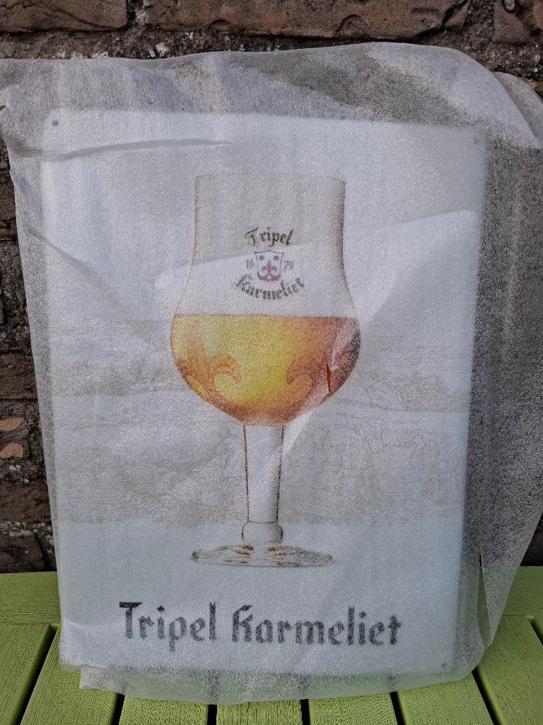 Reclamebord Tripel Karmeliet (nieuw in originele verpakking), Verzamelen, Biermerken, Ophalen of Verzenden, Nieuw, Reclamebord, Plaat of Schild