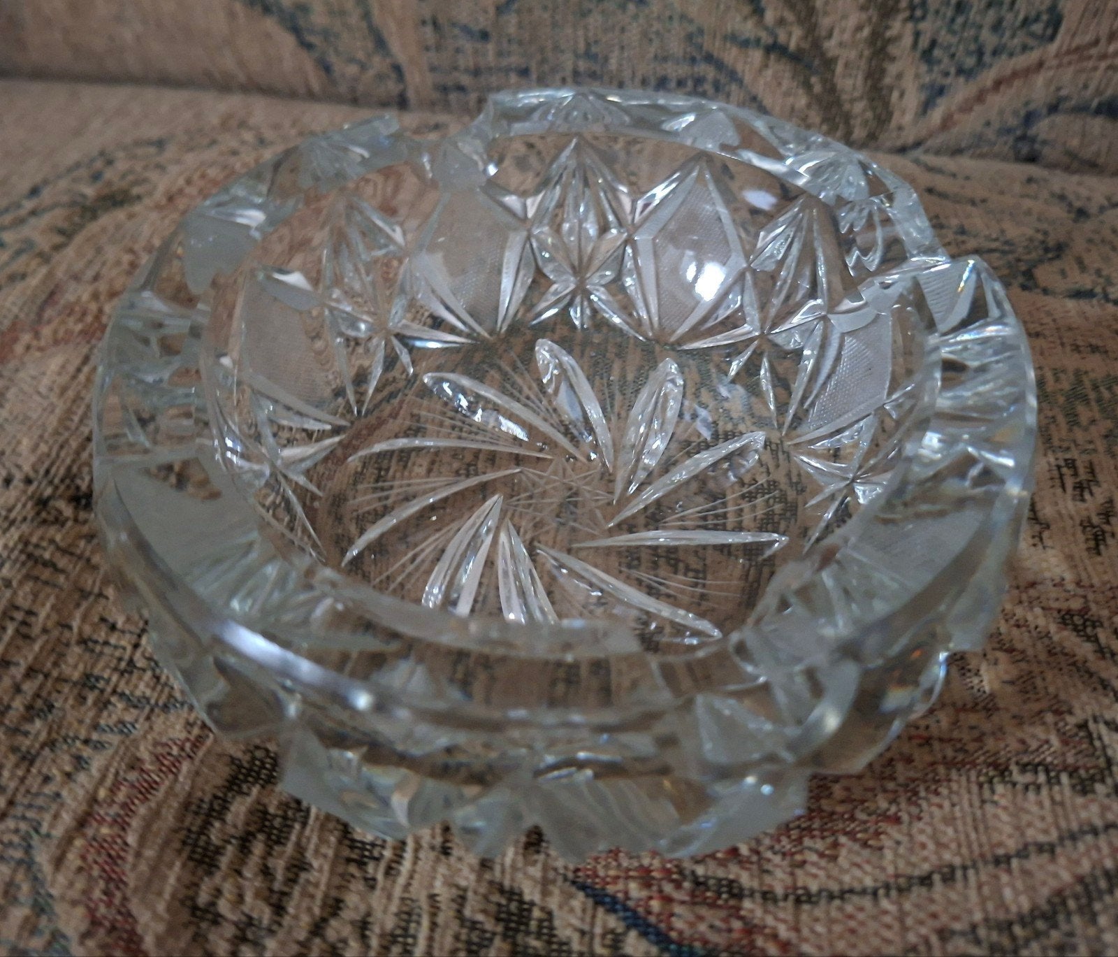 Vintage kristallen asbak, Antiek en Kunst, Antiek | Glas en Kristal, Ophalen of Verzenden