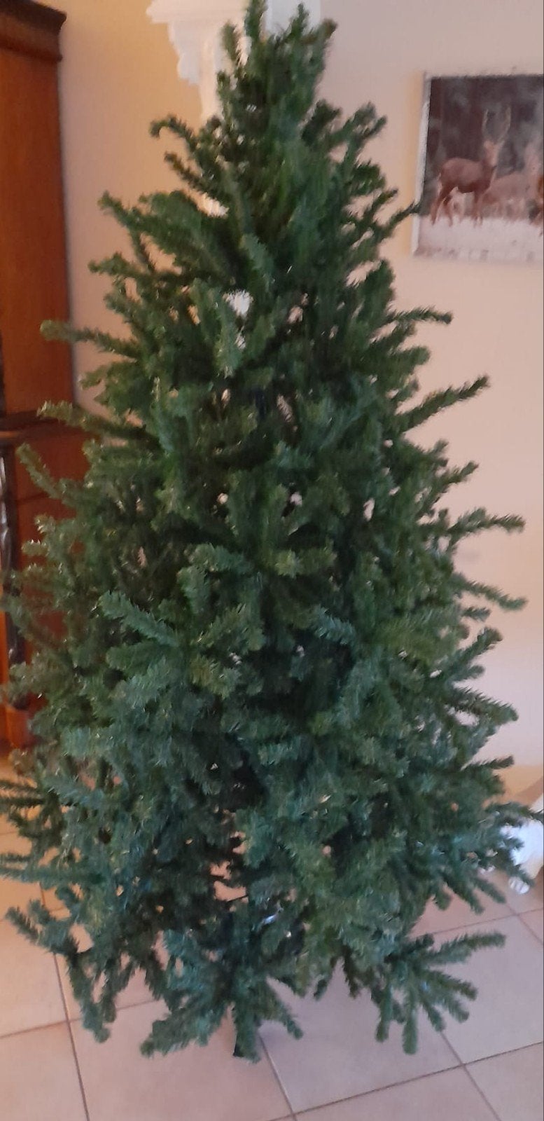 mooie kunstkerstboom merk Triumph hoogte 200cm, Ophalen, Gebruikt
