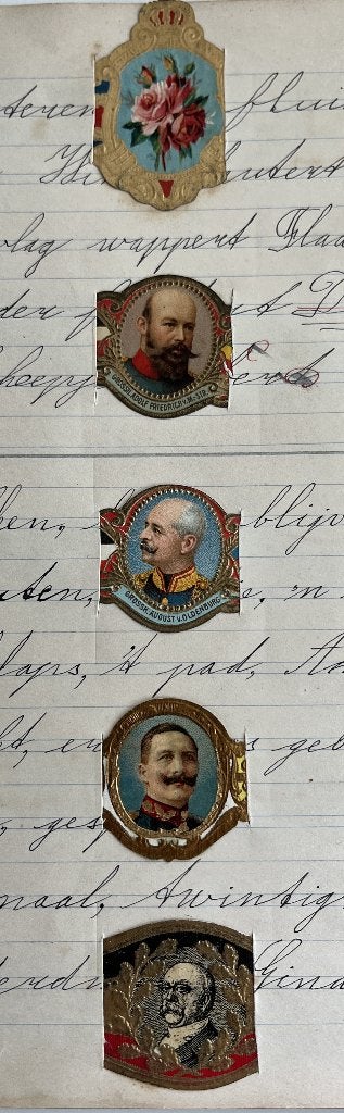 44 antieke sigarenbandjes uit het begin van de 20ste eeuw., Ophalen of Verzenden, Gebruikt, Sigarenbandjes