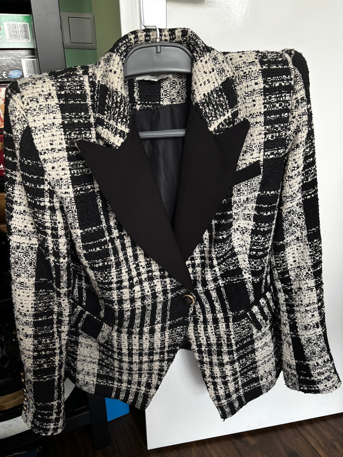 Tweed blazer Shoeby by Fred - XL, Kleding | Dames, Ophalen, Zwart, Maat 46/48 (XL) of groter, Zo goed als nieuw