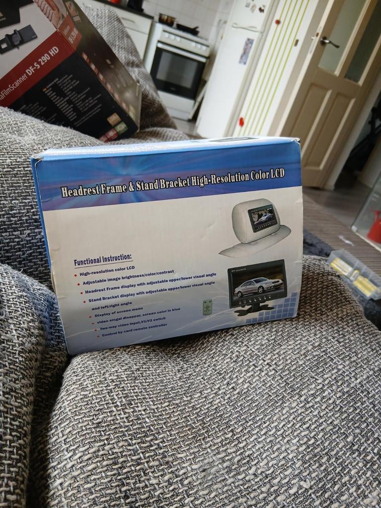 Hoofdsteun Monitor Auto - High-Resolution Kleur LCD, Ophalen, Nieuw