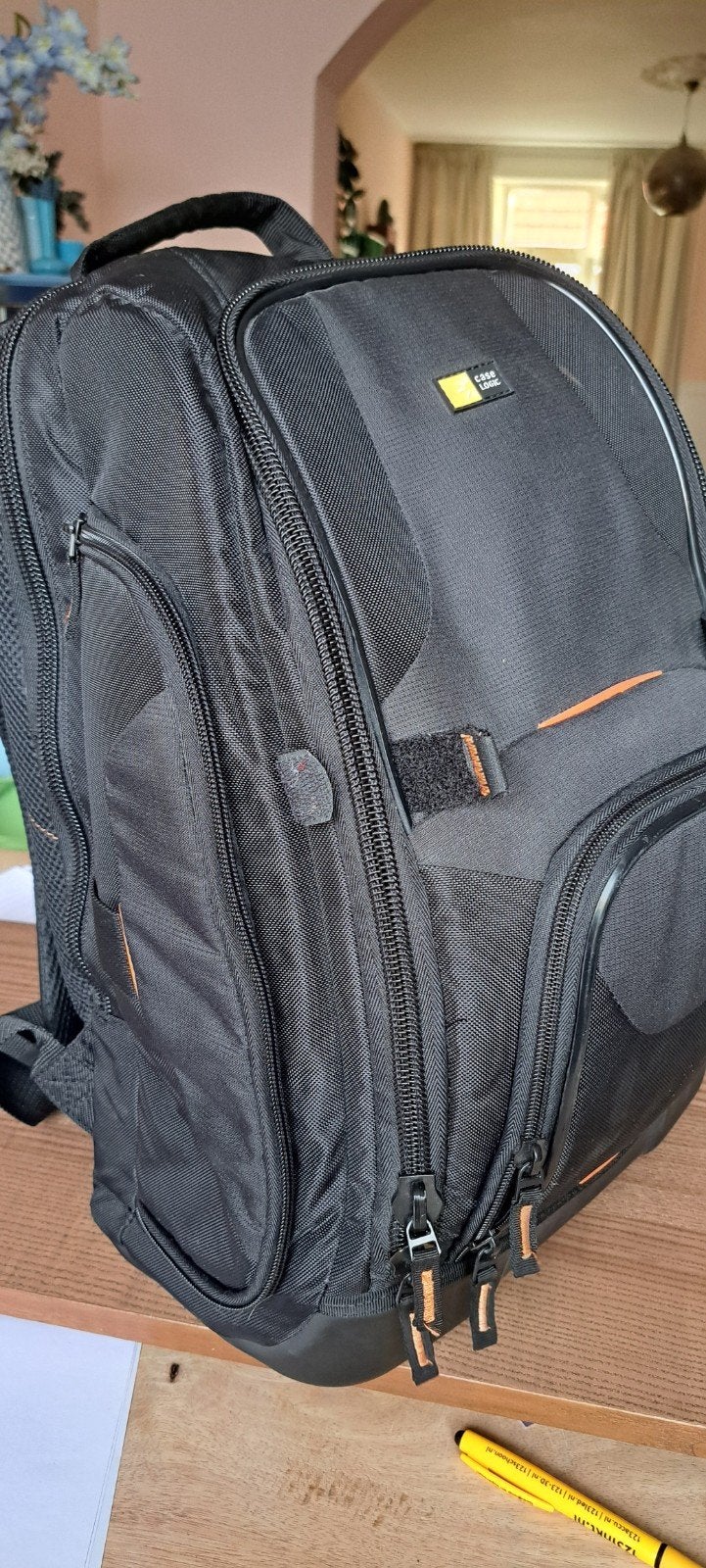 Case Logic Cameratas/Rugzak - Zwart met Oranje Interieur, Ophalen of Verzenden, Gebruikt, Rugtas, Overige merken