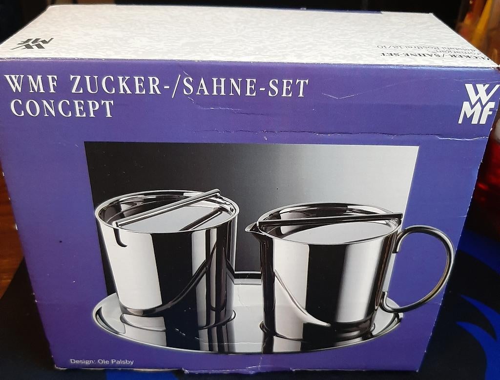 ☕Vintage: WMF Concept 4 delig roomstel - Mint in Box🏷️€40,-, Overige typen, Zilver, Ophalen of Verzenden, Zo goed als nieuw