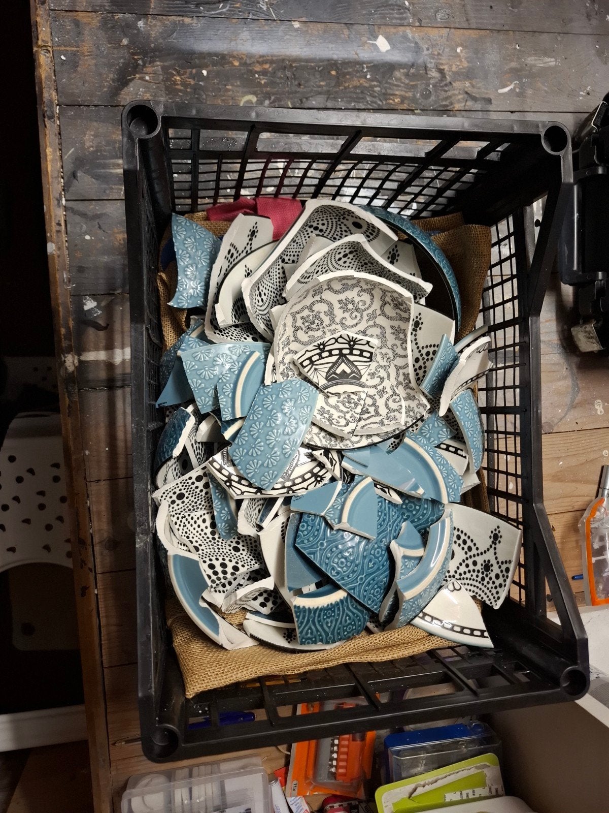 Gebroken serviesstukken voor mozaïek of kunst, Ophalen, Nieuw