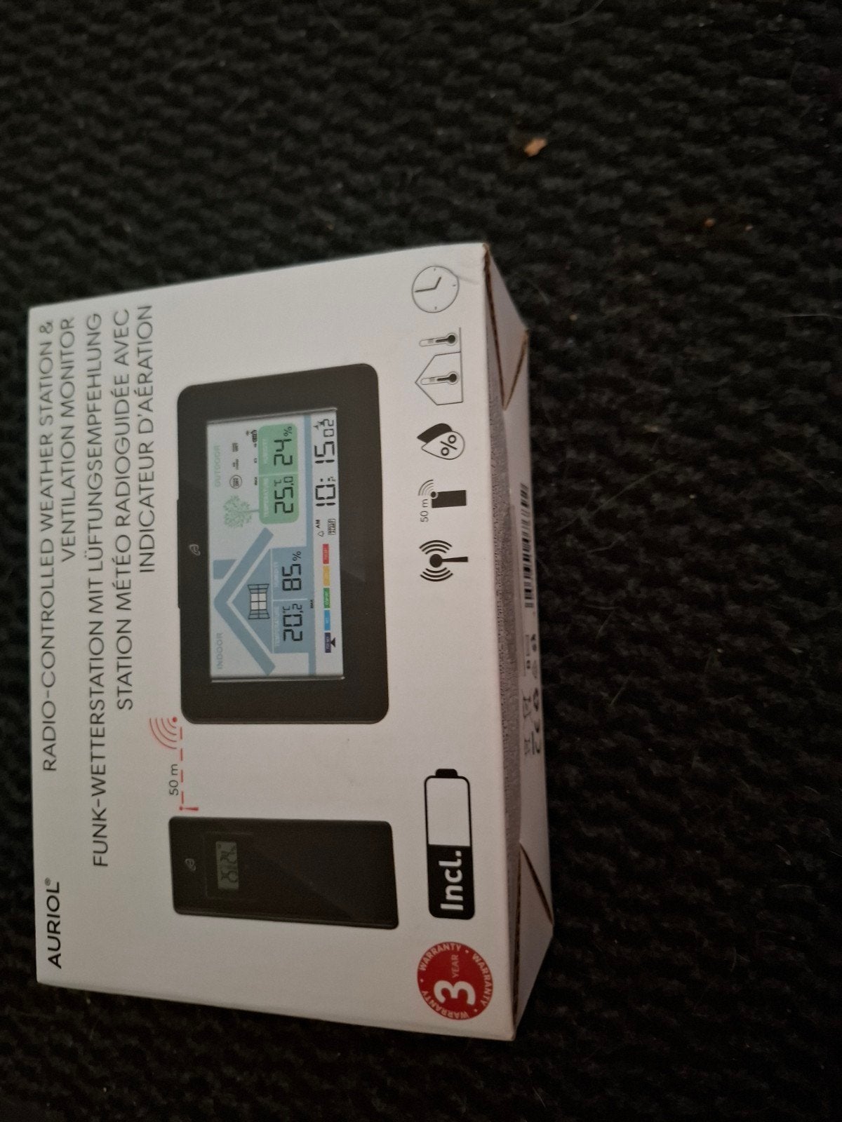Auriol Radio-gestuurd Weerstation & Ventilatiemonitor, Audio, Tv en Foto, Weerstations en Barometers, Ophalen of Verzenden, Nieuw