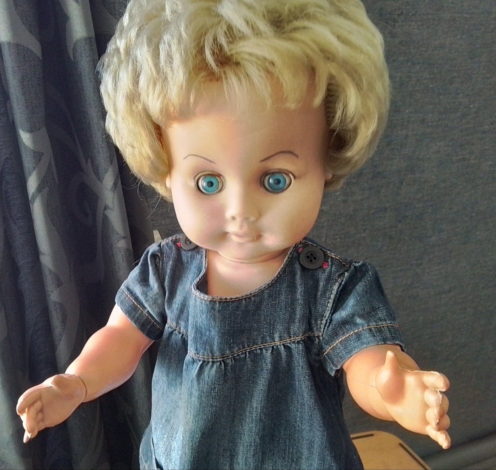 Vintage Wildebras pop - 65cm - blond haar, Ophalen, Gebruikt, Overige typen