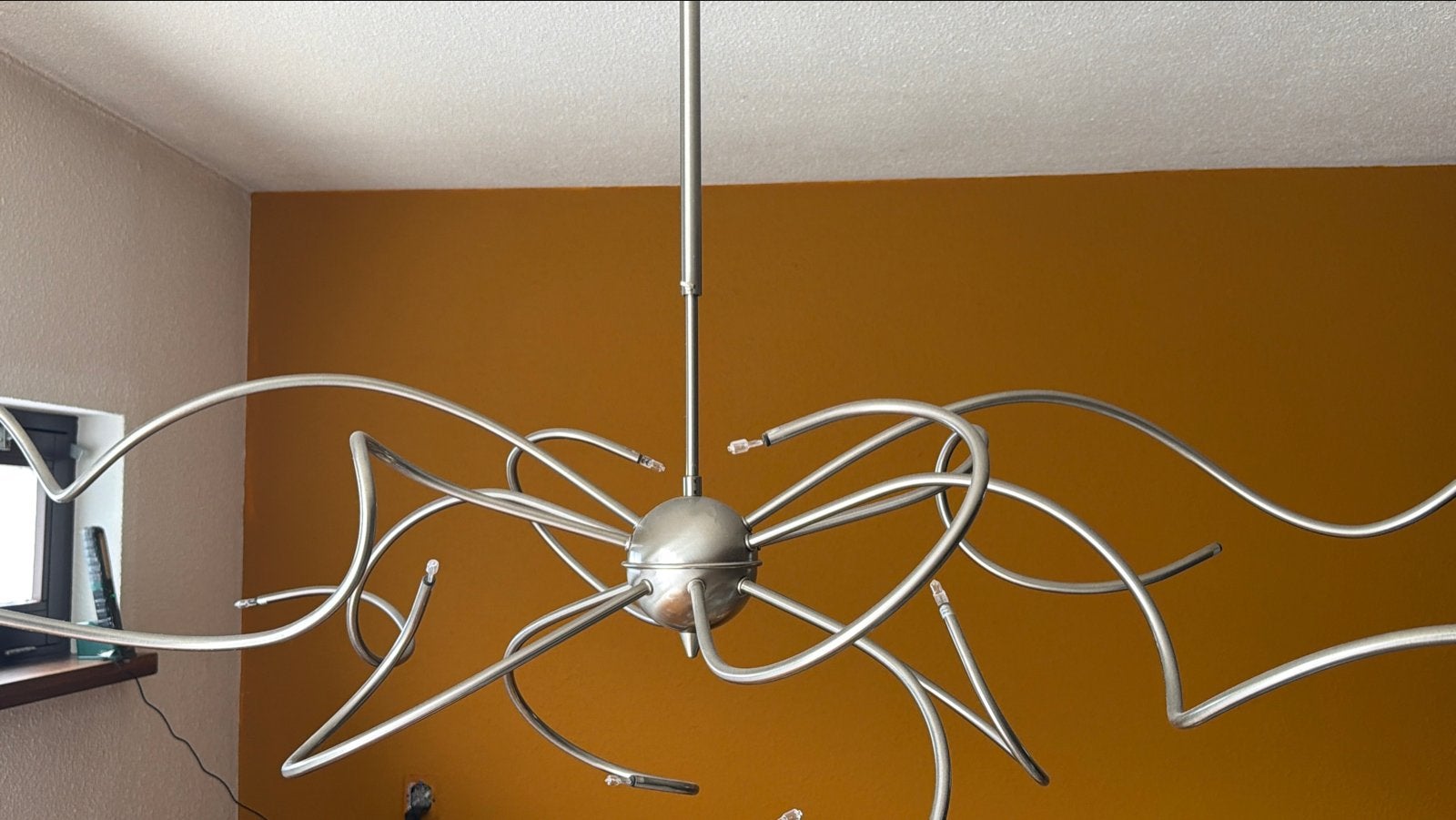 Moderne design hanglamp - sputnik stijl, Huis en Inrichting, Lampen | Hanglampen, Ophalen, Gebruikt, Metaal, Overige fittingen