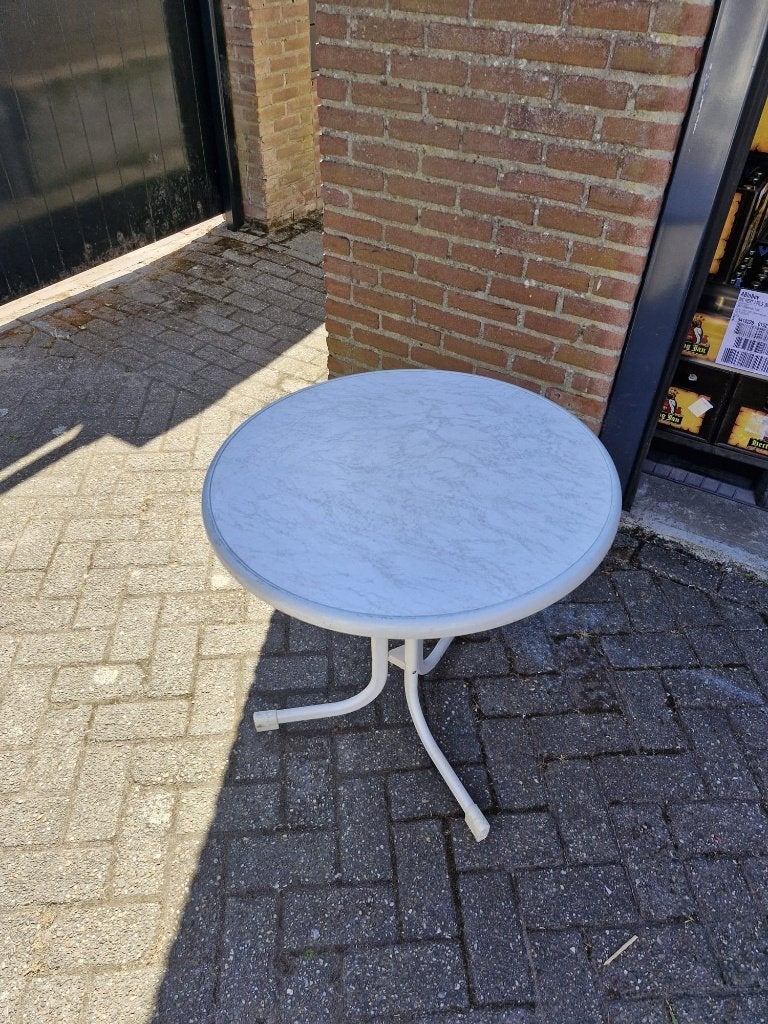 Terras klaptafel, Ophalen, Gebruikt, Rond, Kunststof