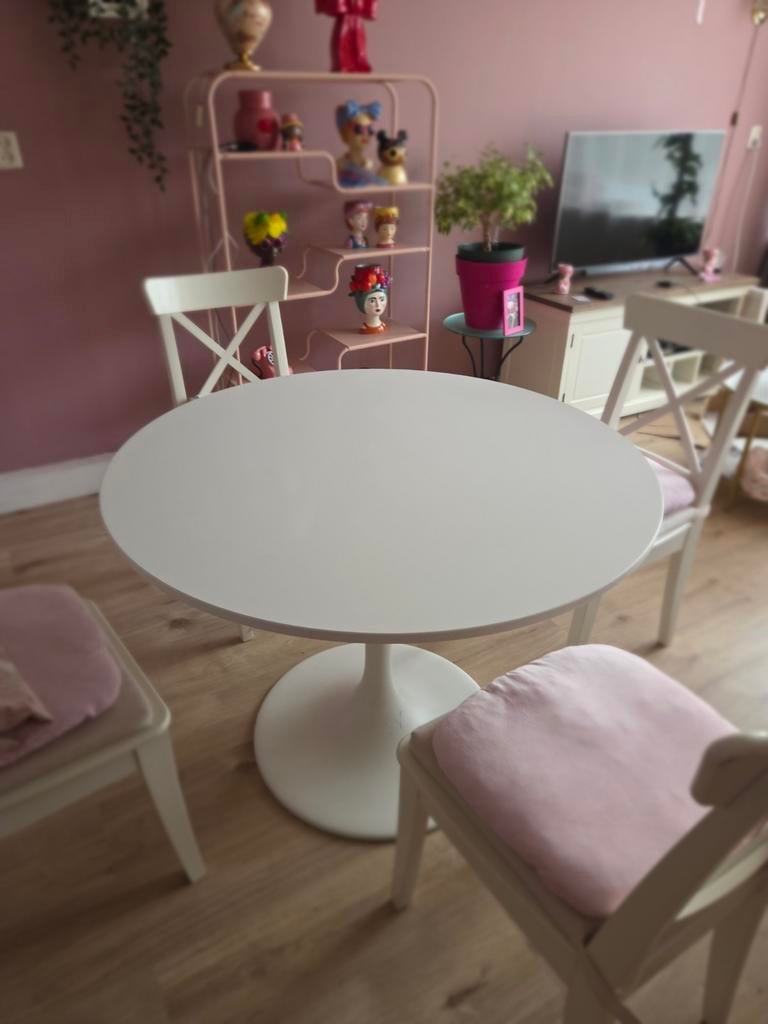 Ikea Docksta tafel 103cm- Gebruikt met lichte beschadigingen, Huis en Inrichting, Tafels | Eettafels, Ophalen, Kunststof, Gebruikt