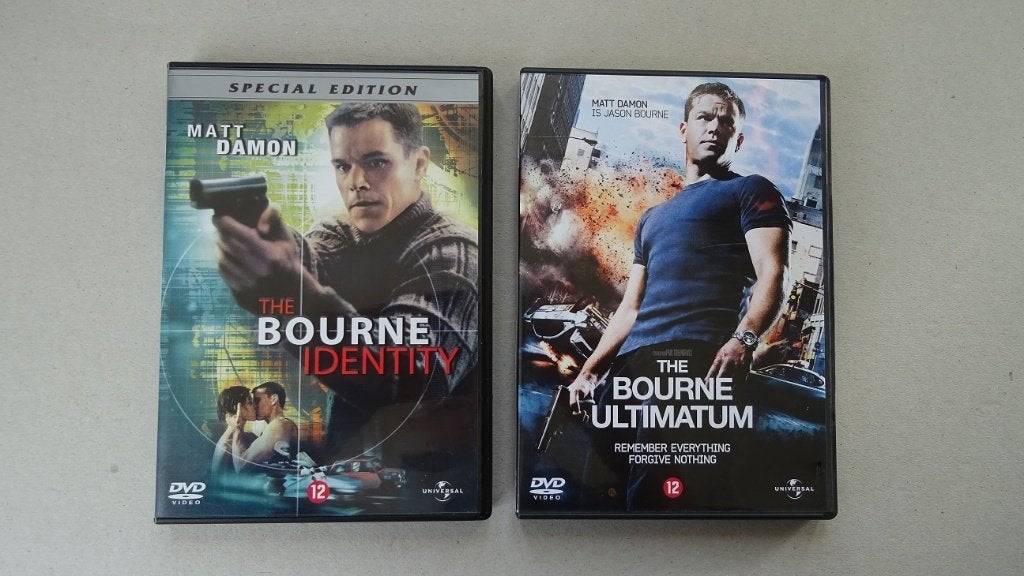 The Bourne Identity & The Bourne Ultimatum, 2 DVD’s, Vanaf 12 jaar, Ophalen of Verzenden, Zo goed als nieuw