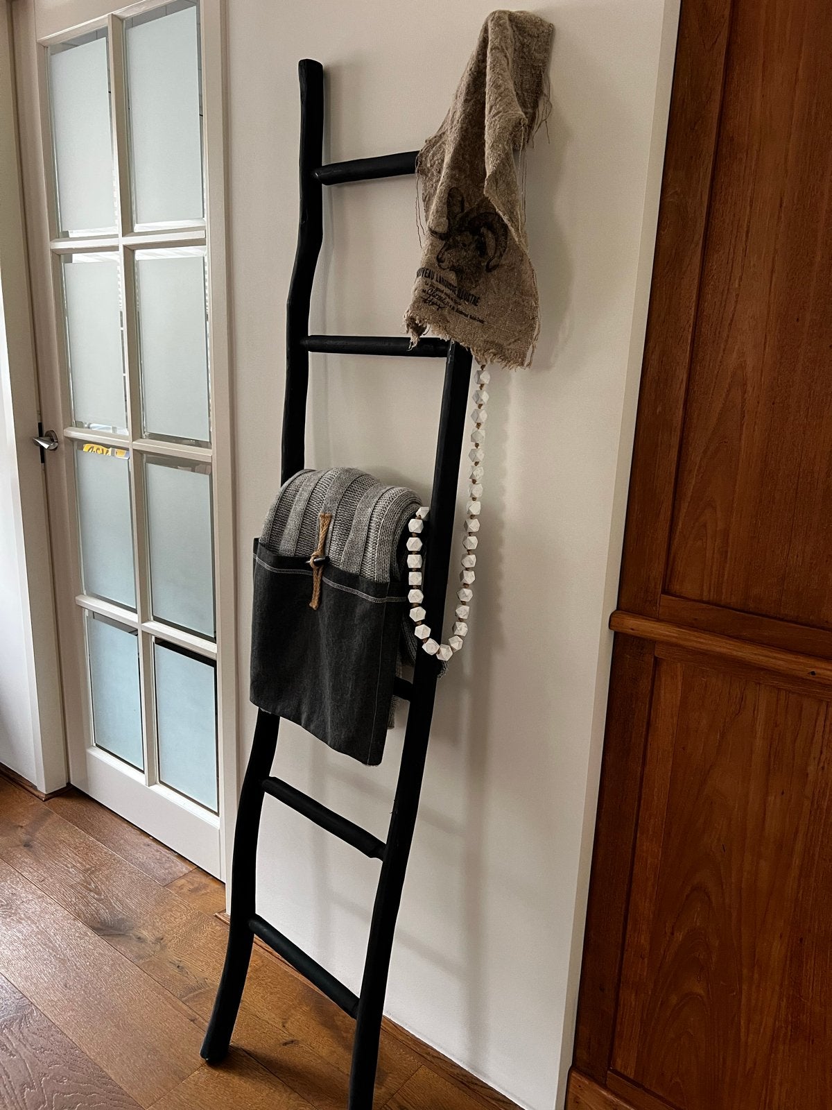 Elegante Zwarte Decoratie Ladder - Modern & Stijlvol, Ophalen, Hout, Modern, Gebruikt