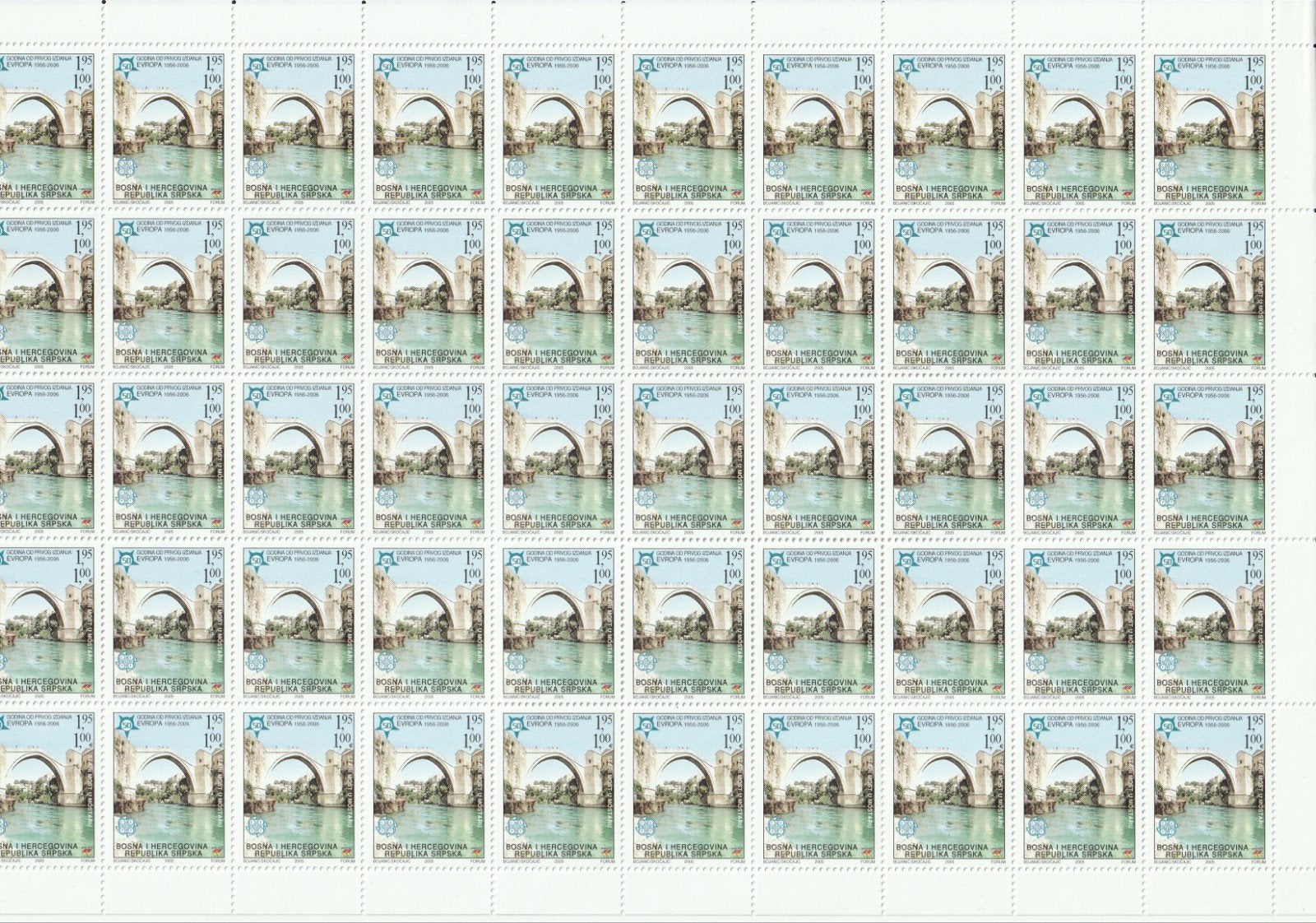 Bosnië  en Herzegovina 4 st. Europa 2005 complete vellen PF, Postzegels en Munten, Ophalen of Verzenden, Overige landen, Postfris
