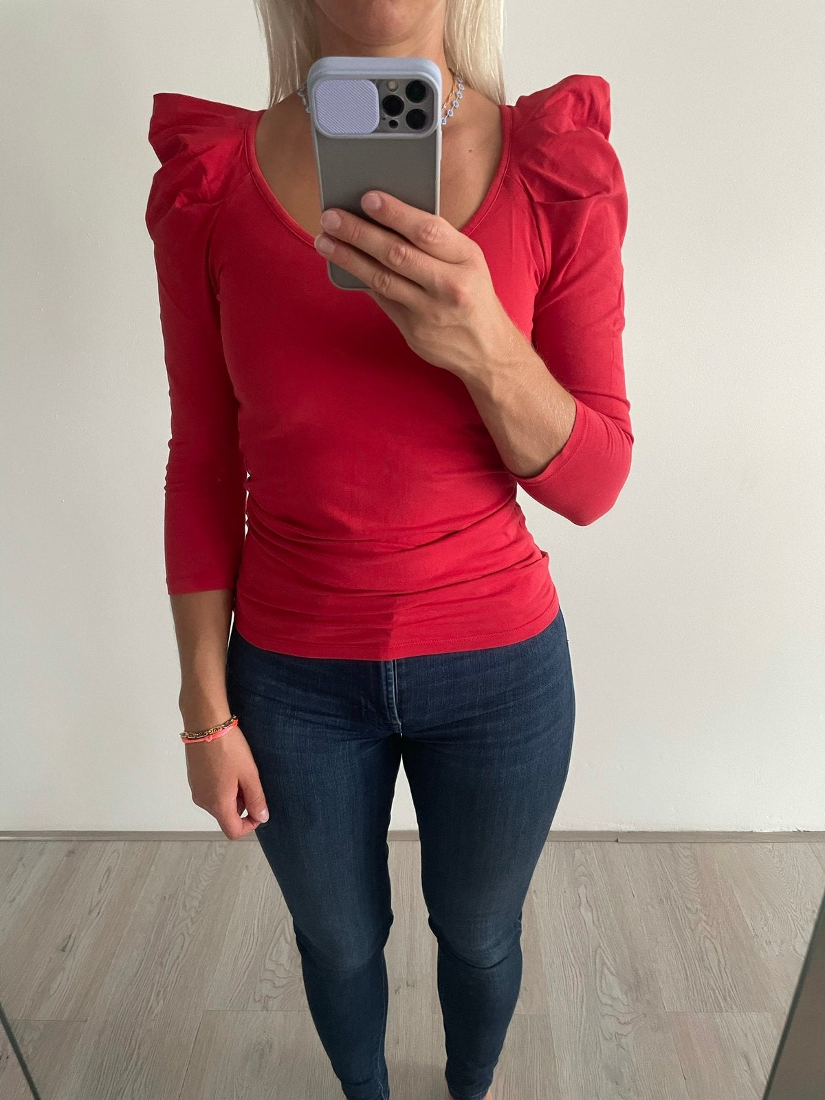 Dept top, Kleding | Dames, Tops, Zo goed als nieuw, Maat 34 (XS) of kleiner, Rood, Lange mouw, Ophalen of Verzenden