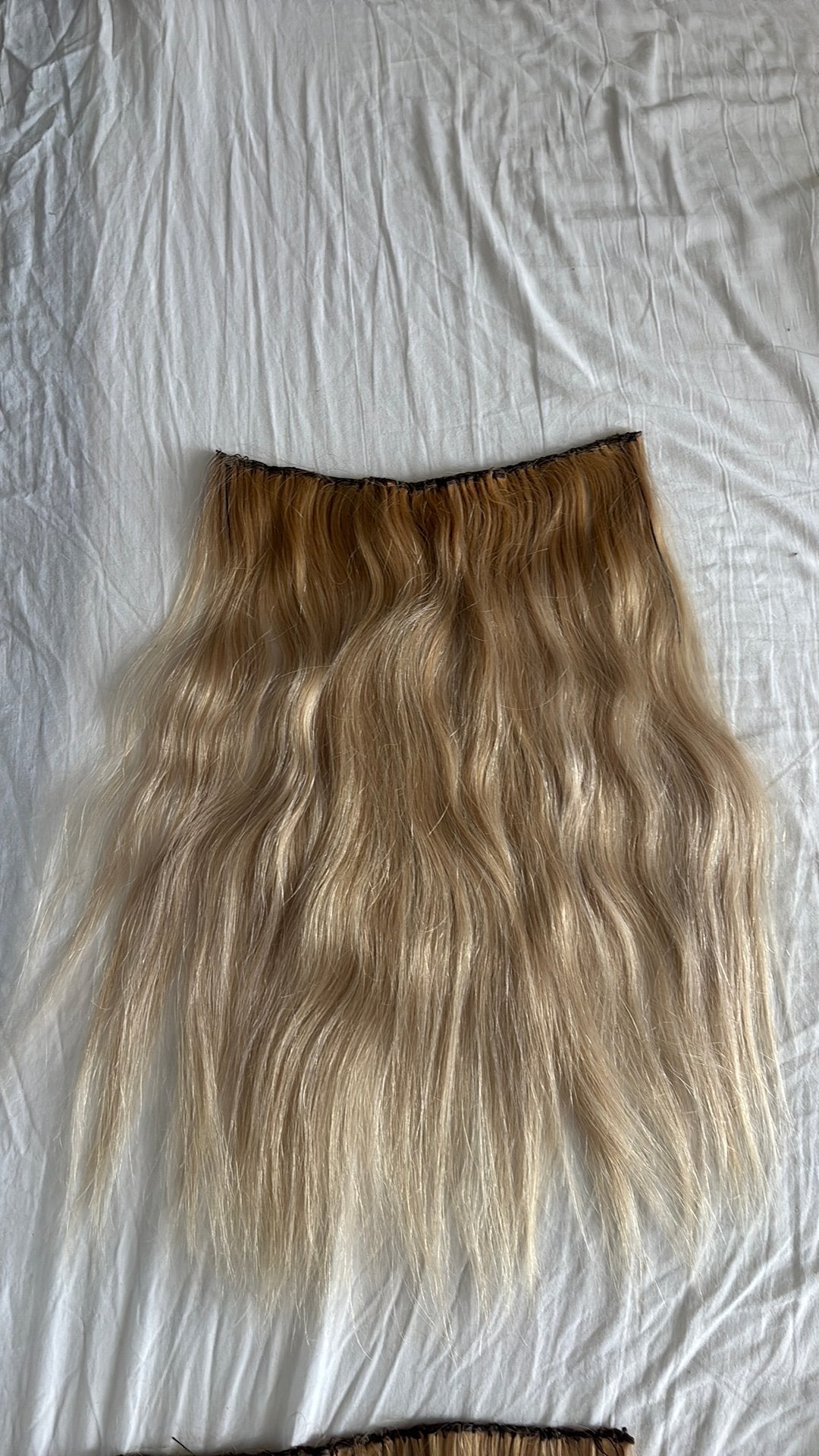 Goud/as blond haarexstensions, Ophalen, Zo goed als nieuw, Pruik of Haarverlenging