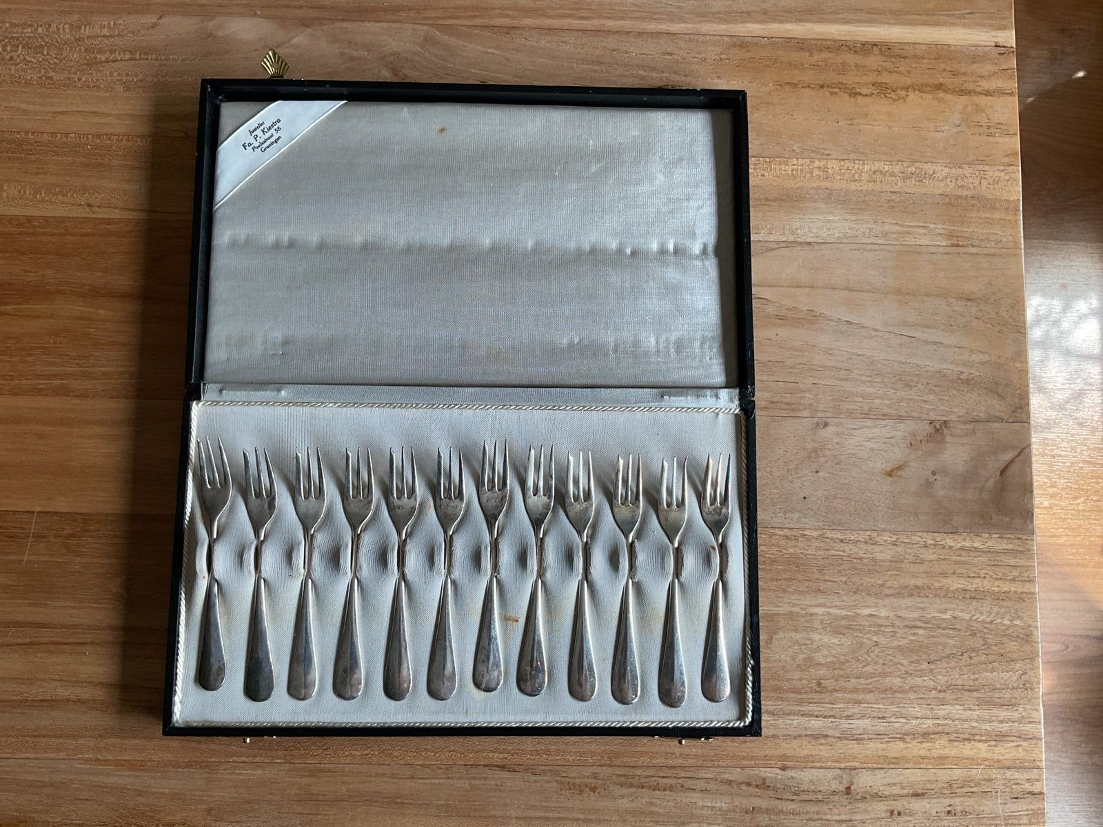 Set van 12  Keltum gebaksvorkjes originele doos, Ophalen of Verzenden