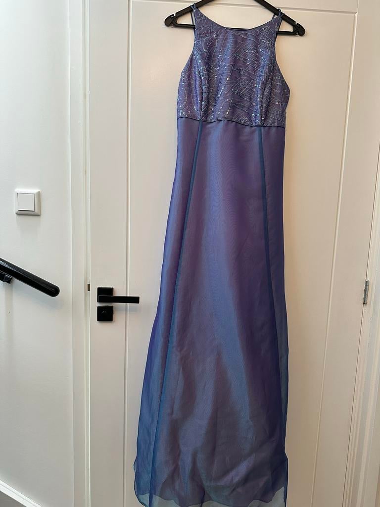 Galajurk, Kleding | Dames, Jurken, Gedragen, Maat 38/40 (M), Paars, Onder de knie, Ophalen of Verzenden