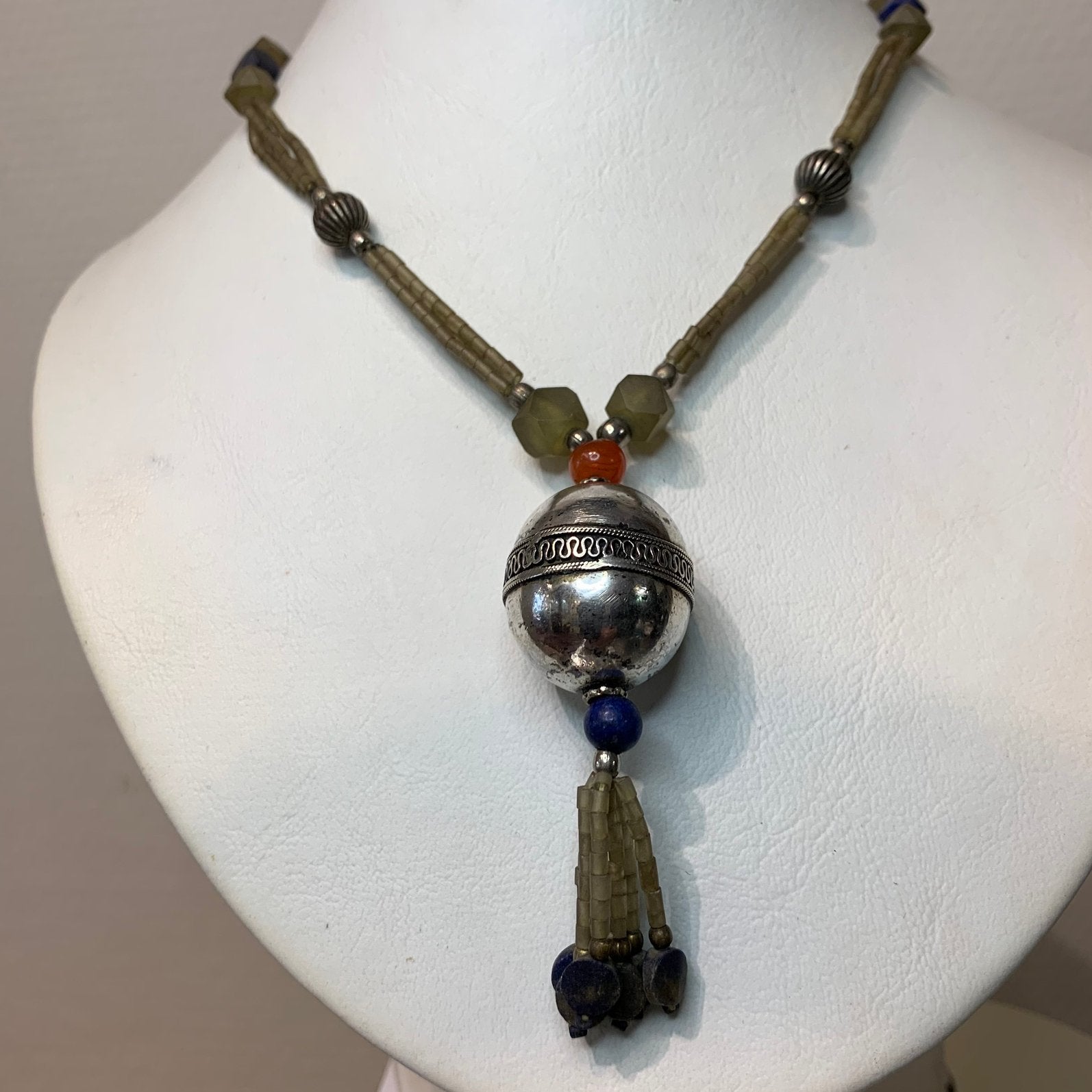 Jade kettingen handgemaakt met zilver kralen, Ophalen of Verzenden, Zo goed als nieuw, Zilver
