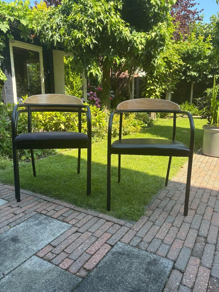 Eetkamer stoelen 8x, Huis en Inrichting, Stoelen, Ophalen, Gebruikt, Zwart, Scandinavisch
