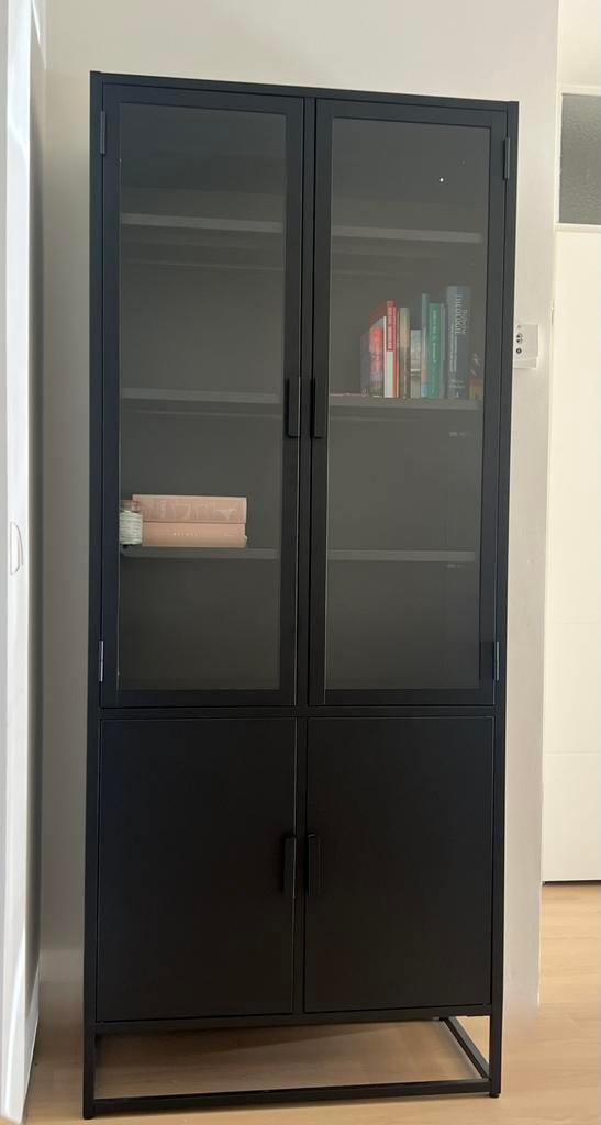 Zitmaxx Wonen vitrinekast met glazen deuren, Ophalen, 50 tot 100 cm, Zo goed als nieuw, Metaal