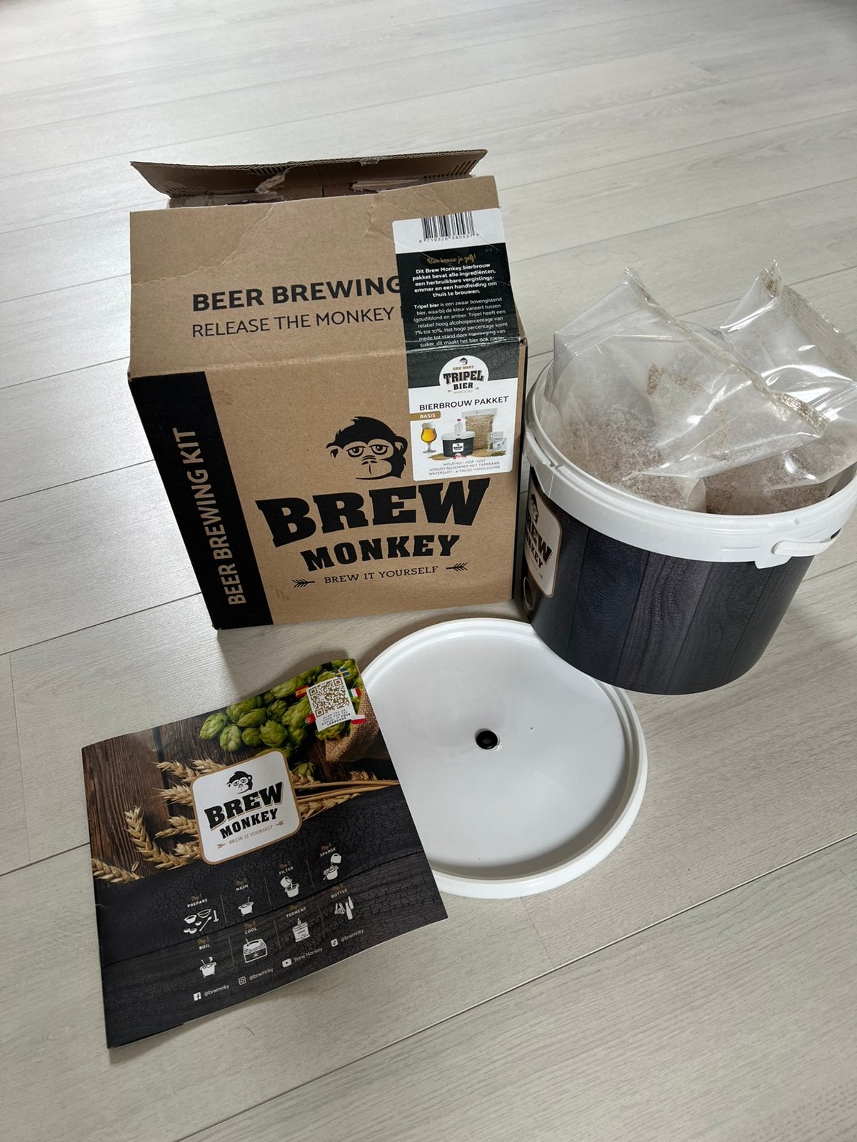 Bierbrouwpakket van Brewmonkey, tripel, Ophalen of Verzenden, Nieuw, Overige merken