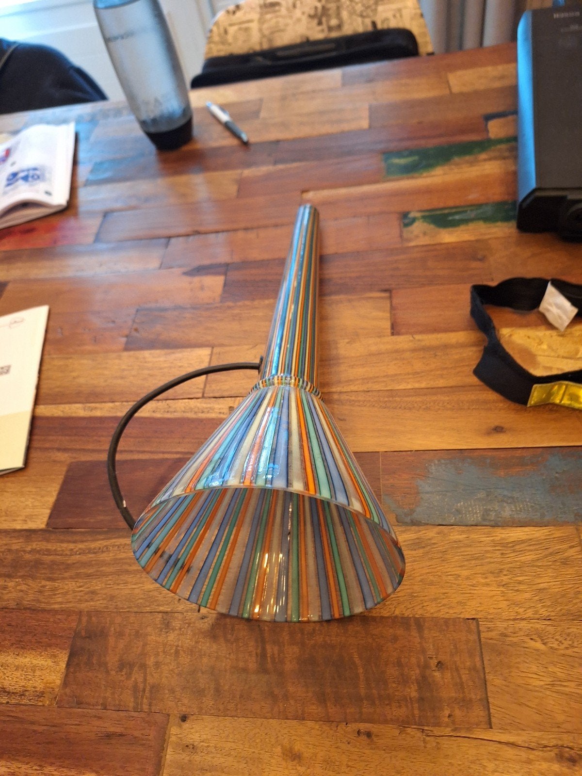 murano multicolor lamp 2 stuks, Ophalen of Verzenden, Zo goed als nieuw, Glas