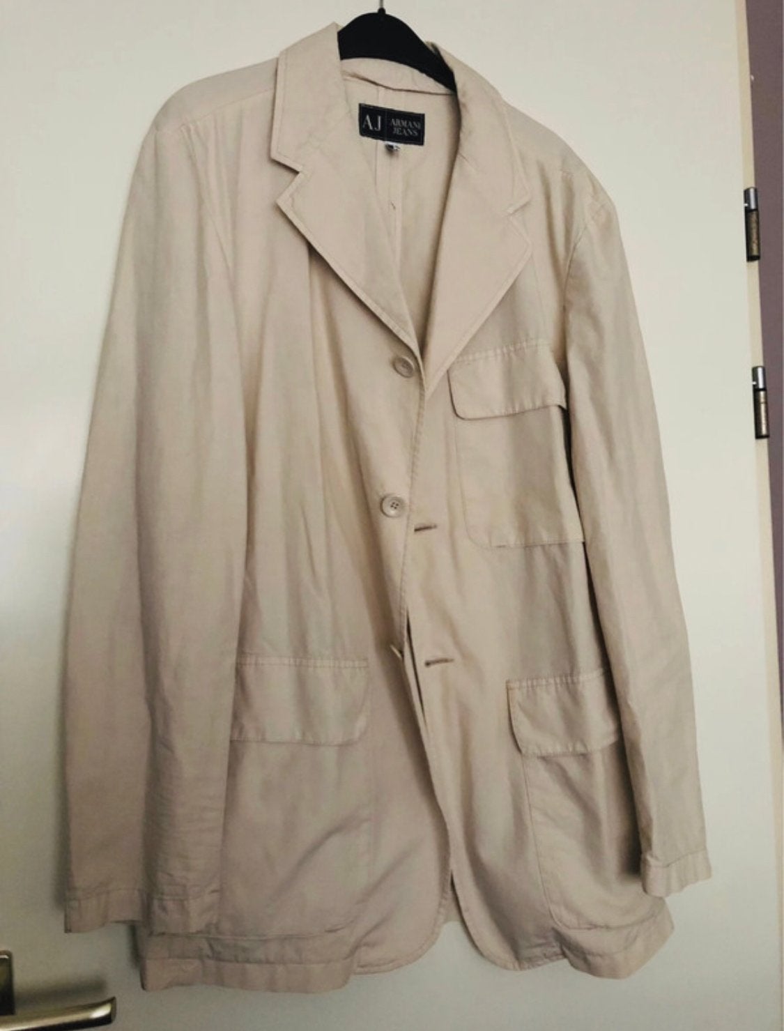 Armani Jeans blazer jas maat 52 Kerst Tip!, Beige, Maat 46/48 (XL) of groter, Ophalen of Verzenden, Zo goed als nieuw