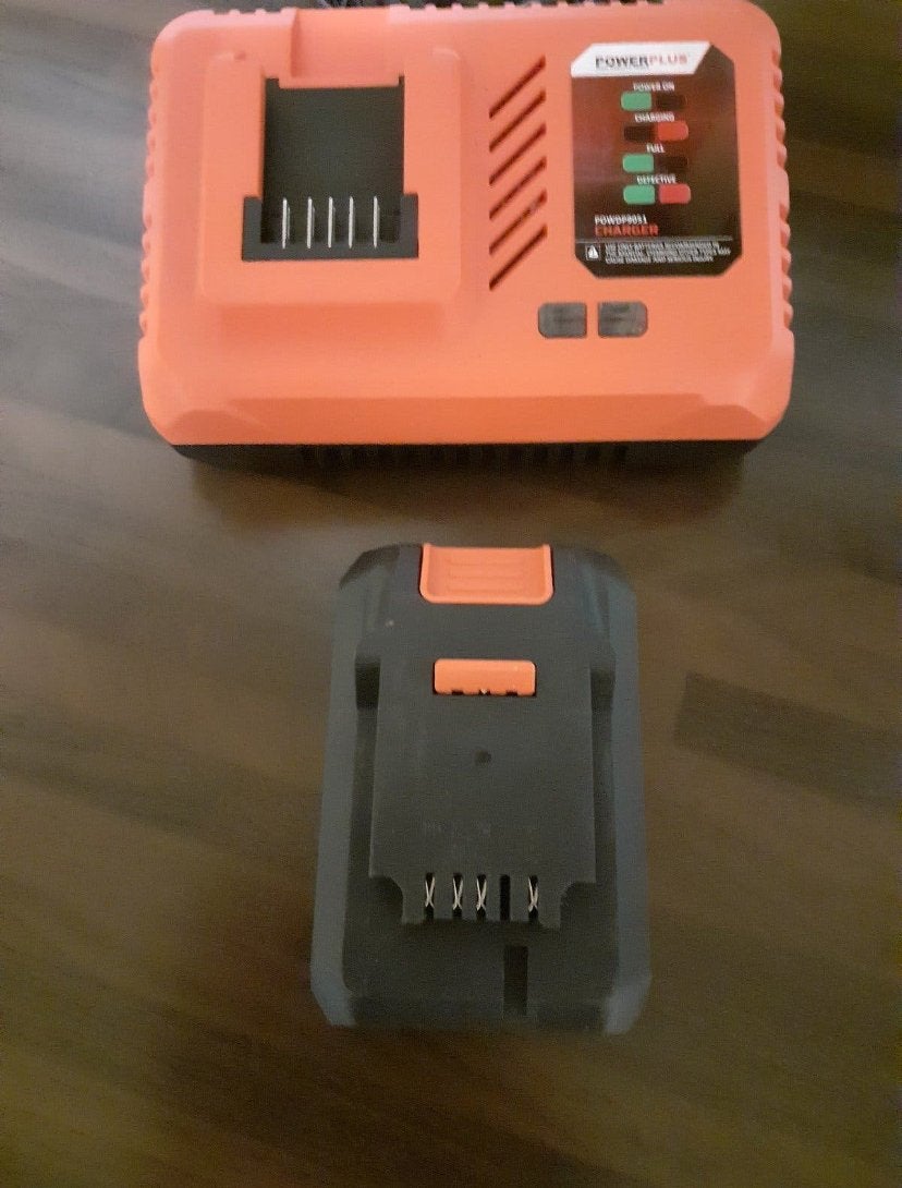 Powerplus Dual Power 20V Accu 2.0Ah met Lader, Ophalen of Verzenden, Zo goed als nieuw