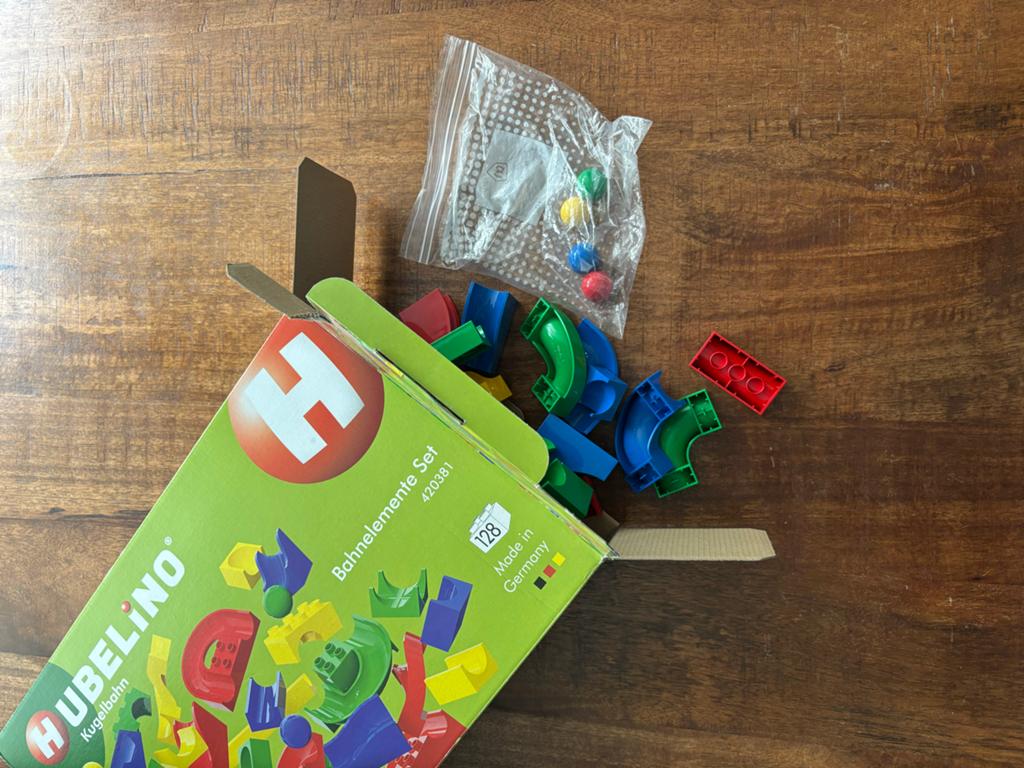 Hubelino Kugelbahn Baanelementen Set - 128 delig, Ophalen, Zo goed als nieuw, Overige merken