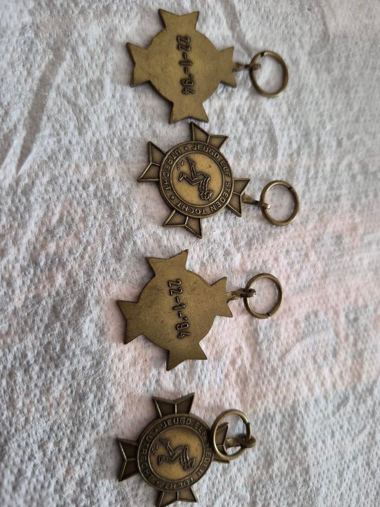 Jeugd Elfstedentocht Utrecht medailles 1994 4 stuks, Ophalen, Gebruikt