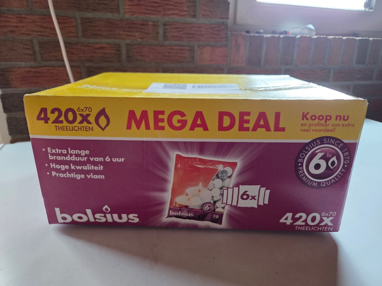 Bolsius theelichtjes / waxinelichtjes 420 stuks nieuw, Ophalen