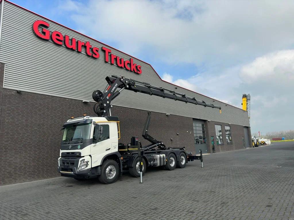 Volvo FMX 500 8X4 HIAB HAAKARM + HIAB 548 E-8 KRAAN/KRAN/CRA, Auto's, Vrachtwagens, Automaat, Achterwielaandrijving, Euro 6, Wit