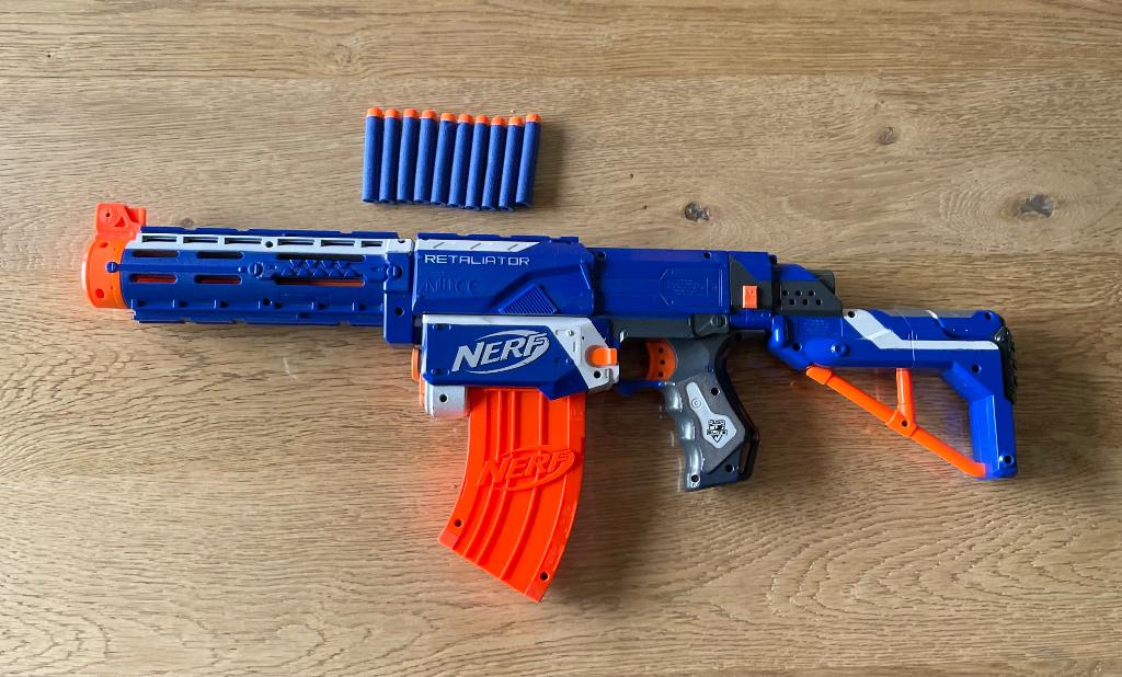 Nerf retaliator 10 pijltjes, Kinderen en Baby's, Speelgoed | Buiten | Actiespeelgoed, Ophalen, Gebruikt