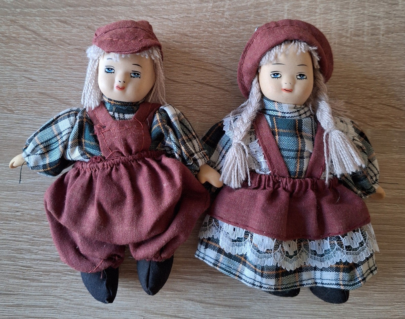 Set Vintage Porseleinen Poppen, Jongen en Meisje, Verzamelen, Poppen, Ophalen, Nieuw, Pop