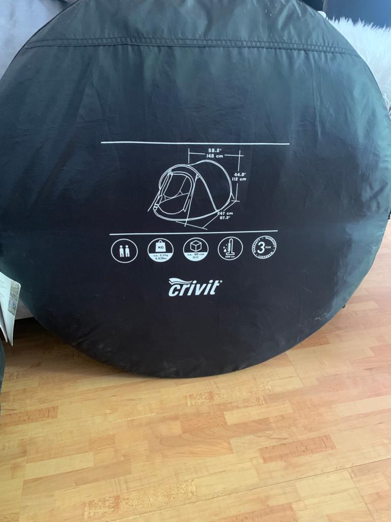 Pop up tent (zwart met grijs), Ophalen, Tot en met 2