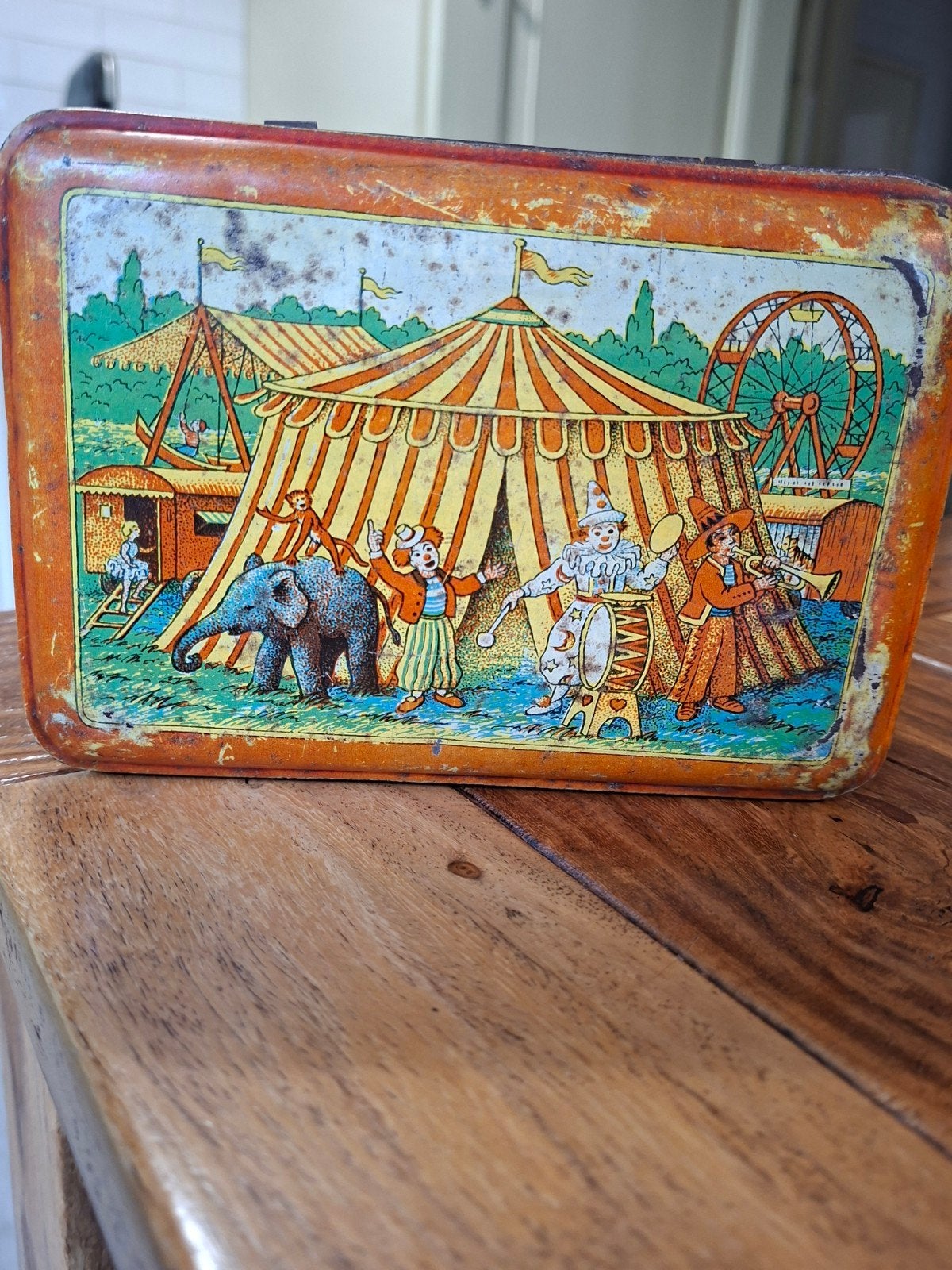 oud blik kermis afbeelding., Ophalen of Verzenden, Gebruikt, Overige