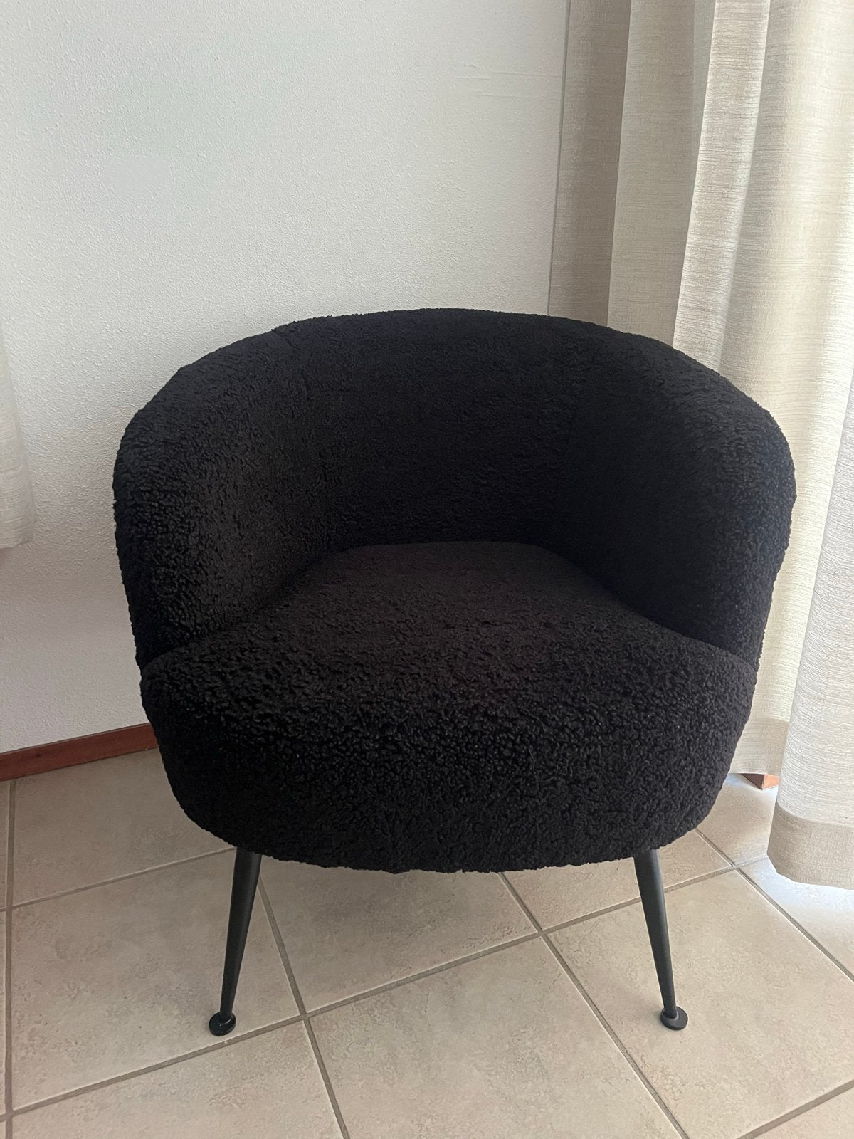 Zwarte teddy fauteuil - Zo goed als nieuw, Huis en Inrichting, Stoelen, Ophalen, Zwart, Zo goed als nieuw, Eén