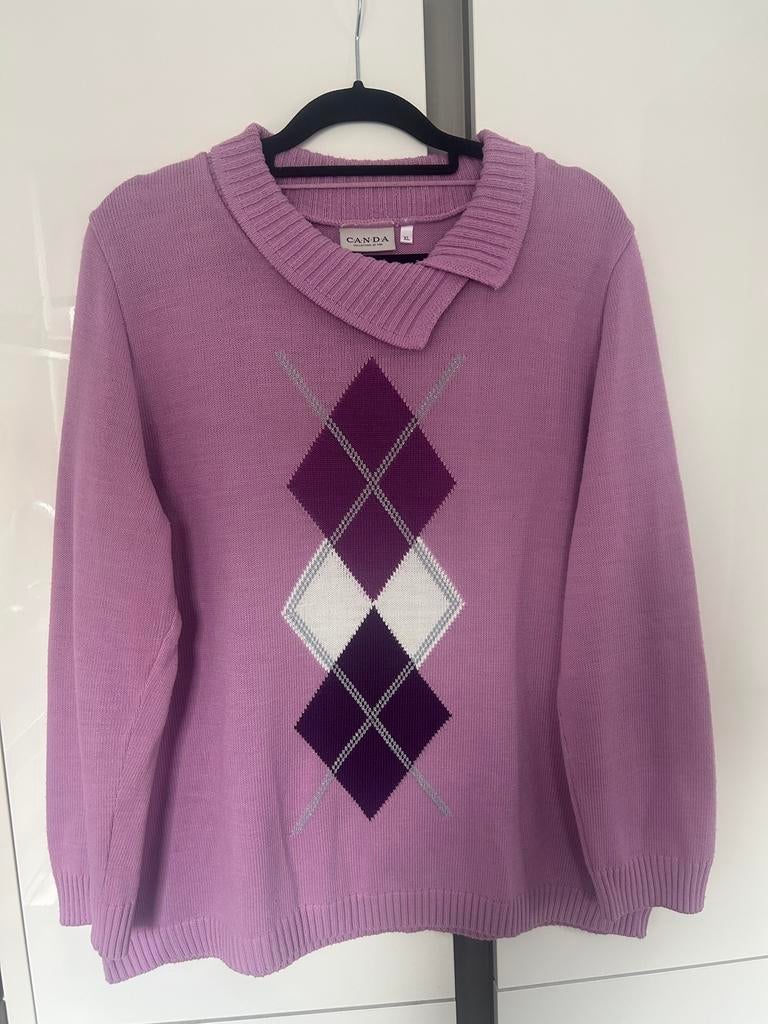 Canda C&A trui roze / paars met patroon maat XL, Ophalen of Verzenden, Gedragen, Maat 46/48 (XL) of groter, Roze