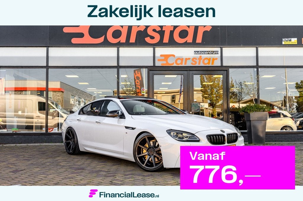 BMW 6-serie Gran Coupé 640i High Executive|Dak|Cruise|Leder, Achterwielaandrijving, 320 pk, Wit, Bedrijf