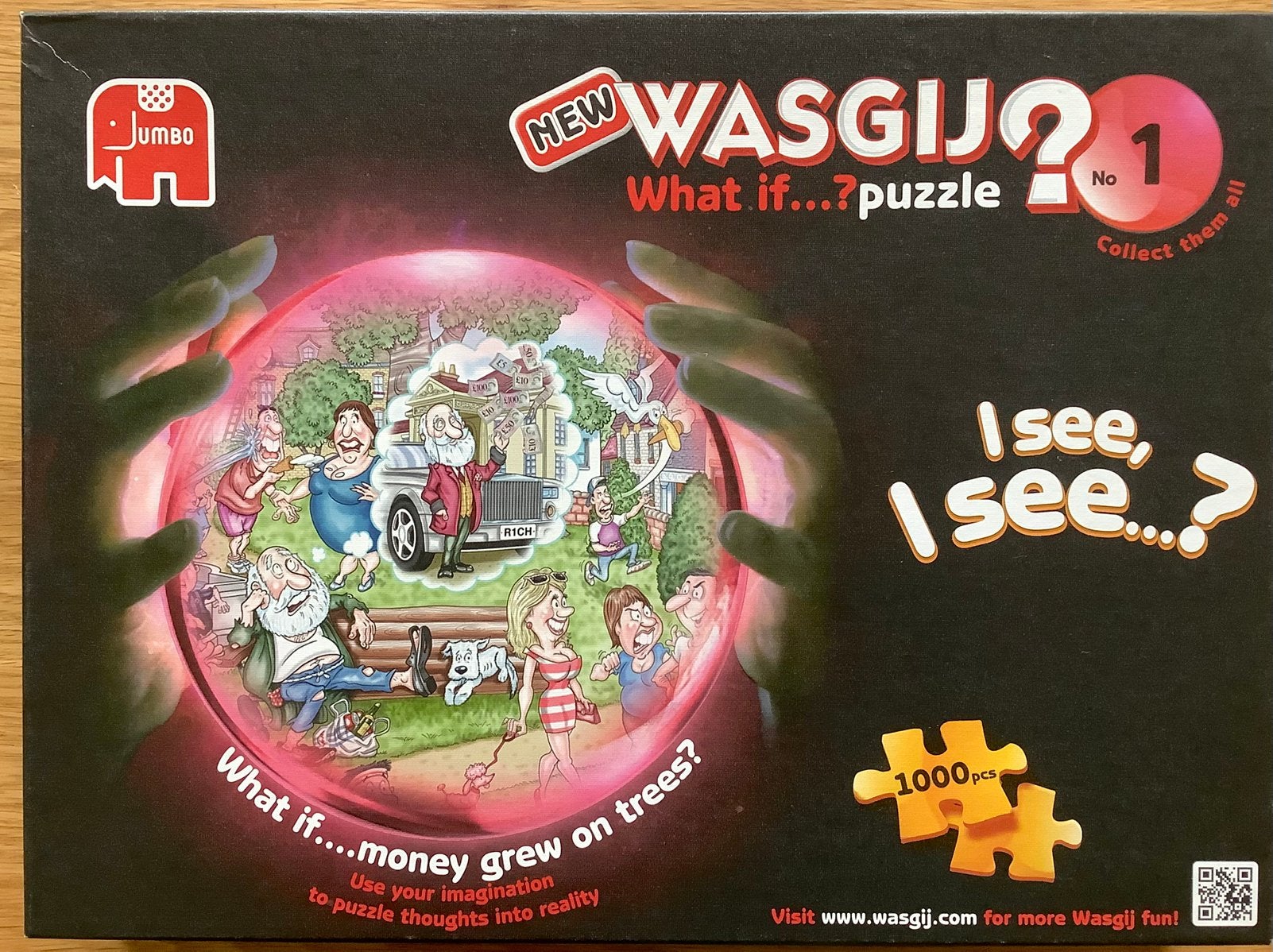 Wasgij puzzel What if 1. Money grew on trees., Ophalen of Verzenden, 500 t/m 1500 stukjes, Zo goed als nieuw, Legpuzzel