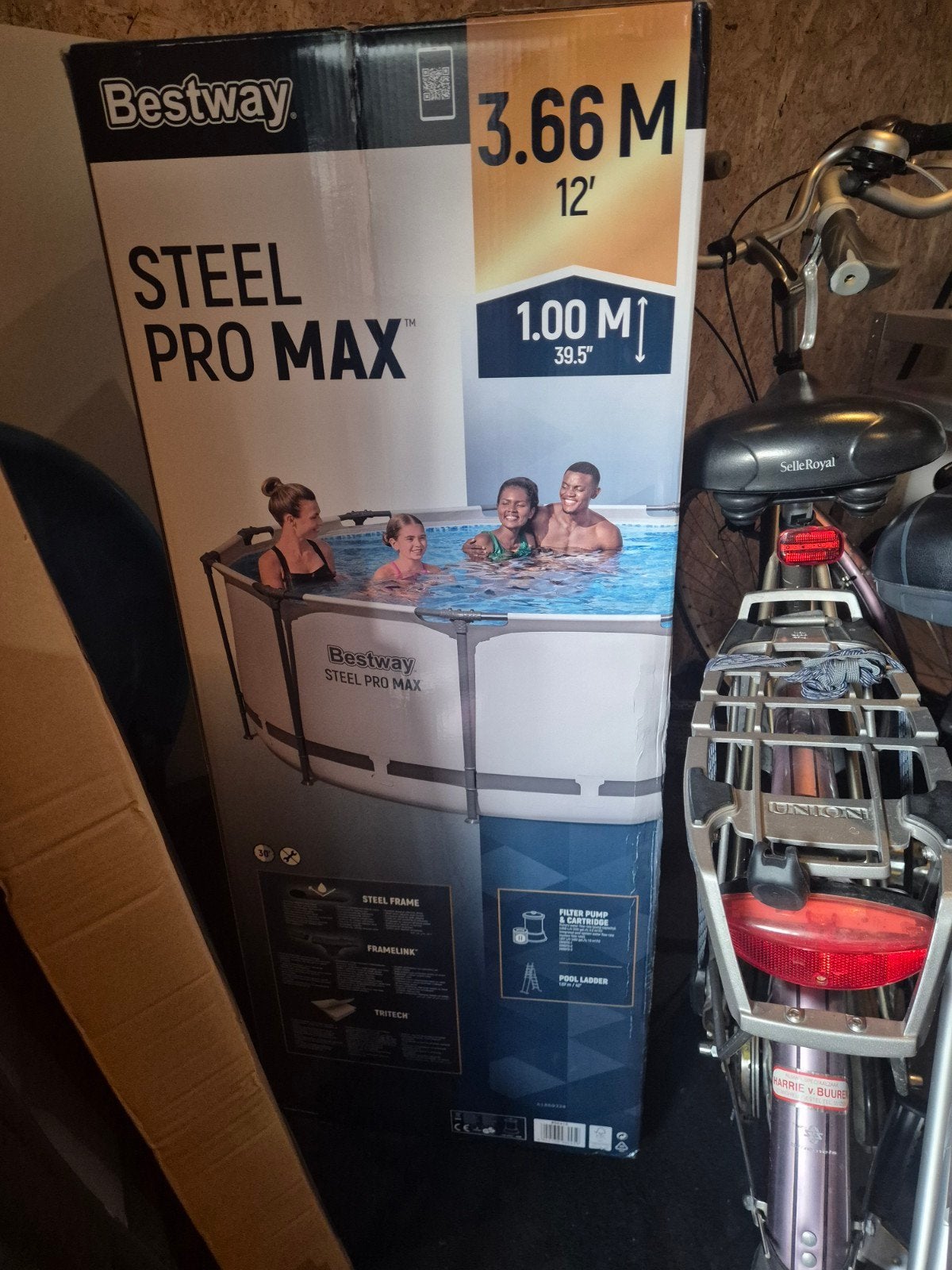 Bestway Steel Pro Max Opzetzwembad 3.66m x 1.00m, Tuin en Terras, Ophalen, 80 tot 120 cm, Rond, 300 cm of meer