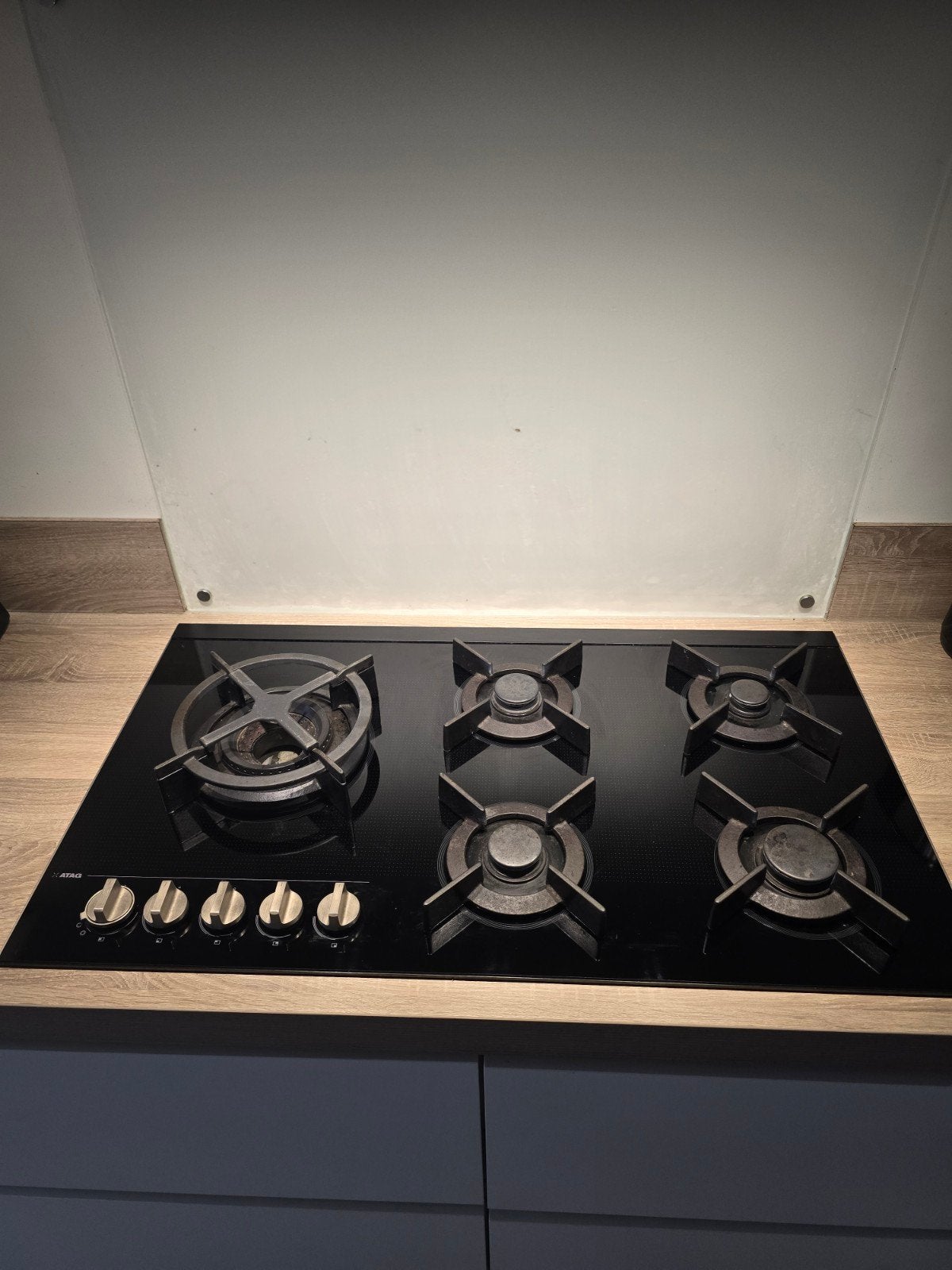 ATAG HG9571MBA Gas op Glas Inbouw Kookplaat 90 cm, Witgoed en Apparatuur, Ophalen, Gebruikt, Inbouw, Gas