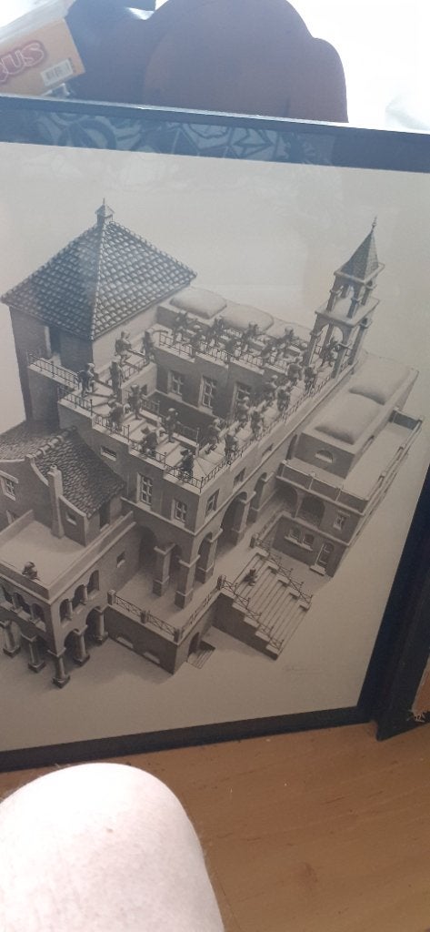 Buiten  gewoon schilderij zie foto met handtekening, Ophalen