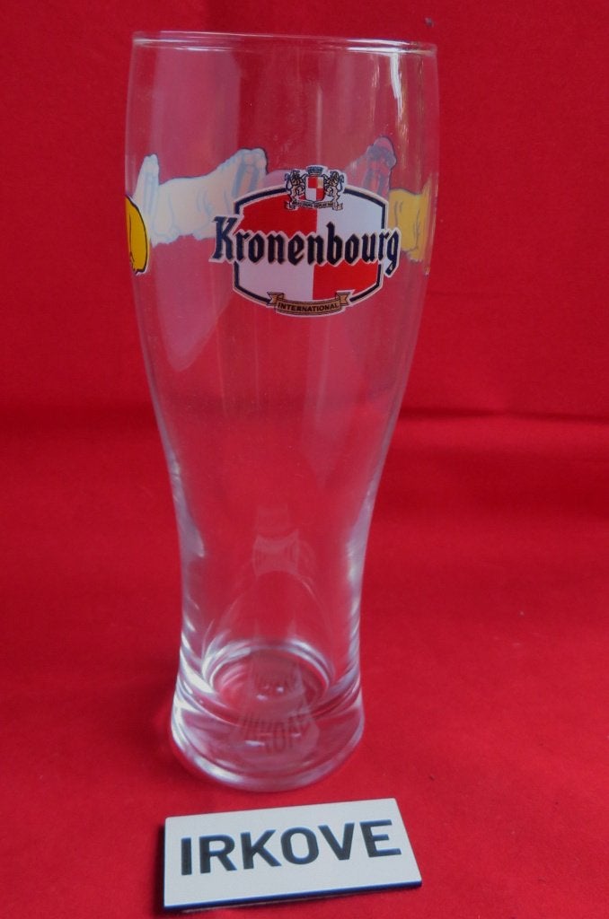 KRONENBOURG BIERGLAS * Met Walrussen! *, Verzenden, Zo goed als nieuw, Bierglas