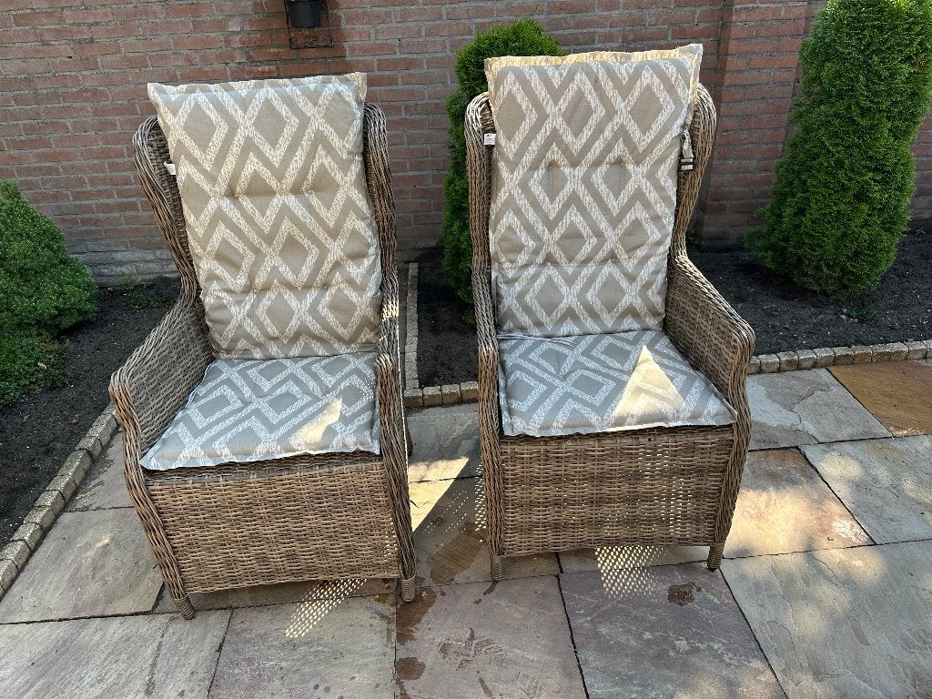 Rieten tuinstoelen, Tuin en Terras, Ophalen, Gebruikt, Rotan