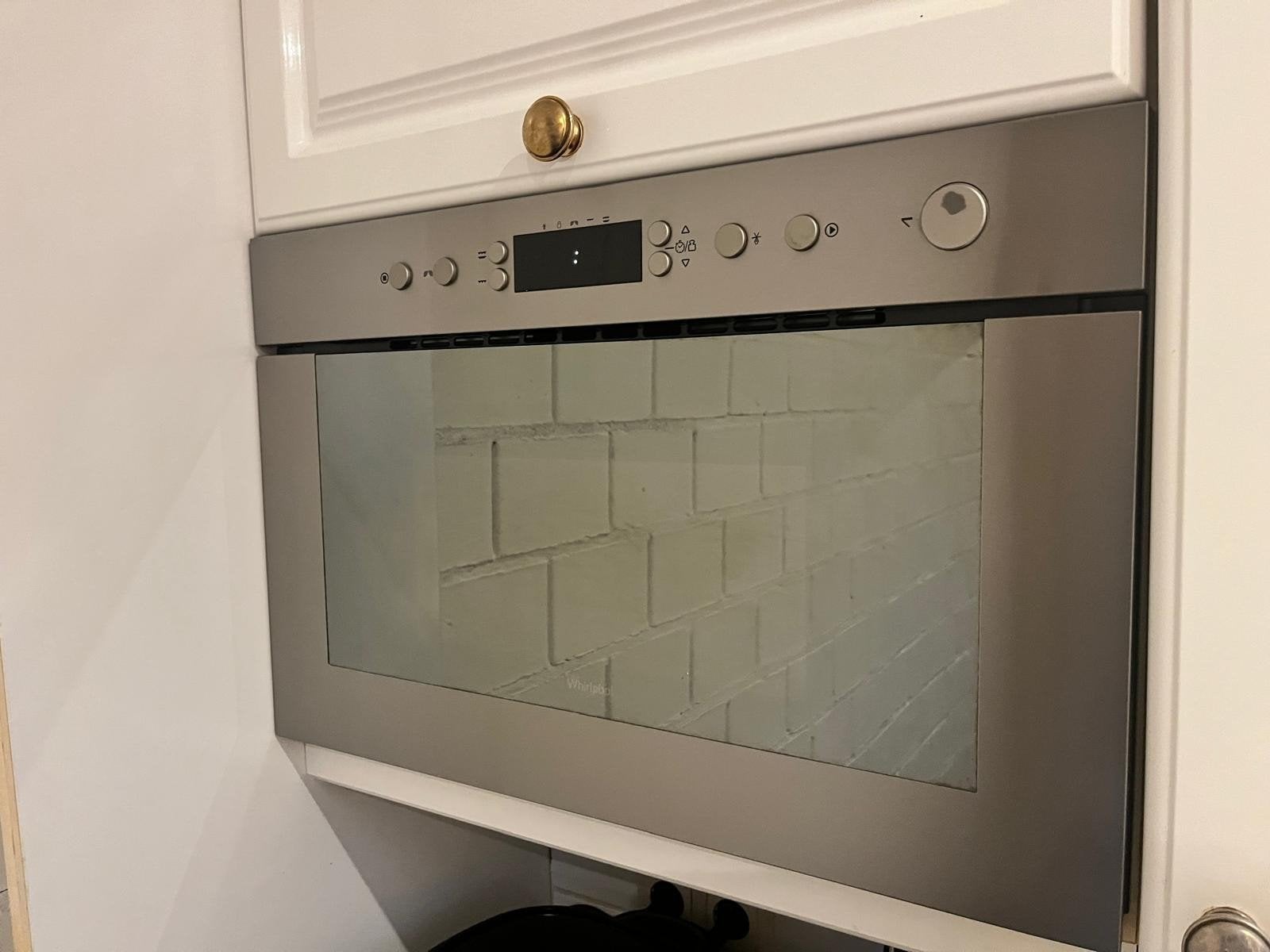 Whirlpool AMW 498/IX Inbouw Magnetron, Witgoed en Apparatuur, Magnetrons, Gebruikt, Inbouw, Combimagnetron, 45 tot 60 cm, Hete lucht