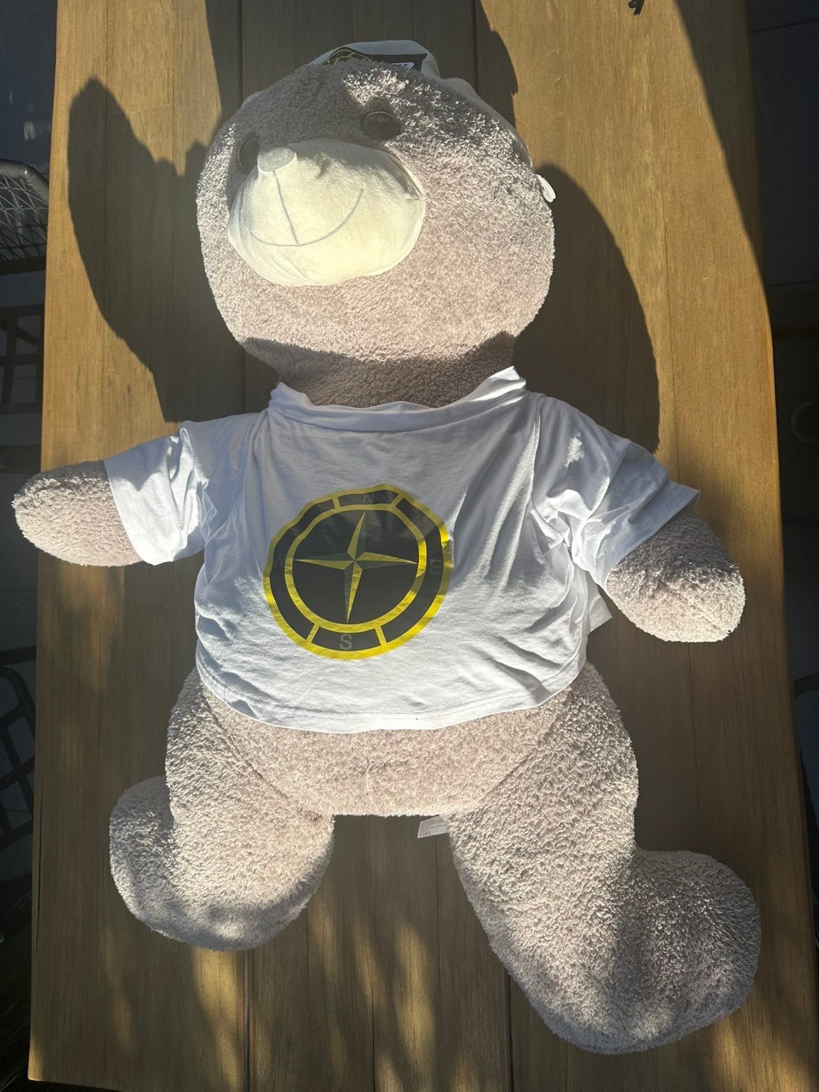 Grote Teddybeer met Muts & T-Shirt (Stone Island Style), Ophalen, Zo goed als nieuw, Beer