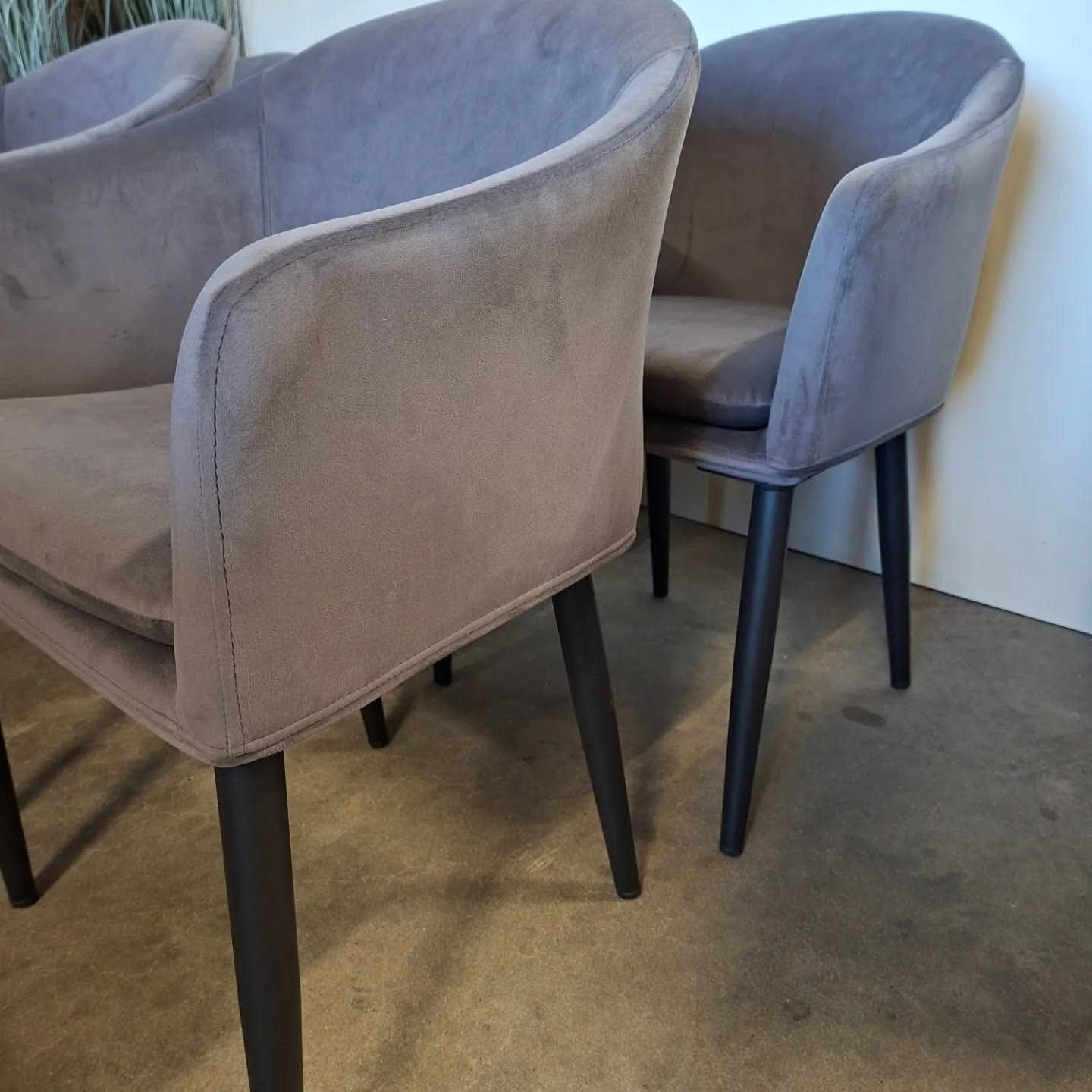 Set van 6 Eetkamerstoelen Yuniesky Velvet Grijs van ZILT, Ophalen, Overige materialen, Onbekend, Zilt