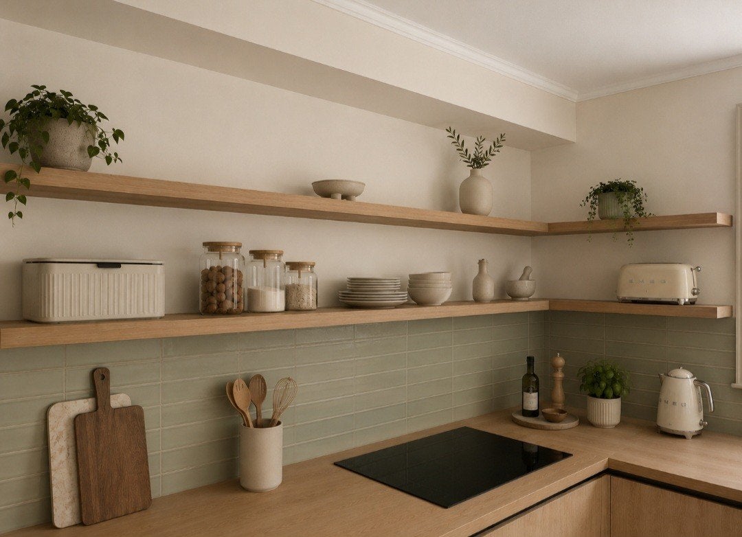 Keukenplanken wandplanken op maat massief eiken blind gemont, Huis en Inrichting, Woonaccessoires | Wandplanken en Boekenplanken